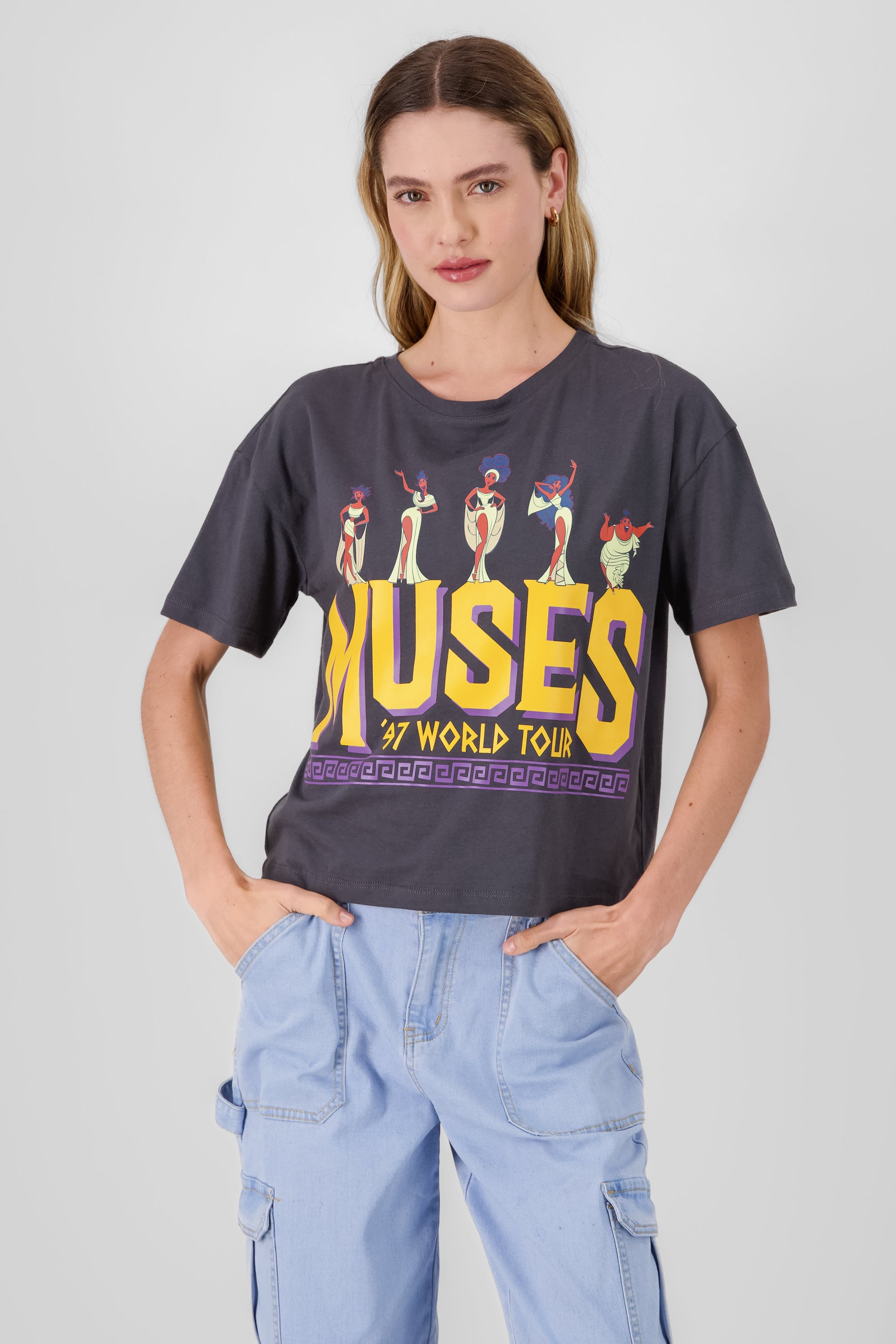 Playera over musas hercules GRIS OBSCURO