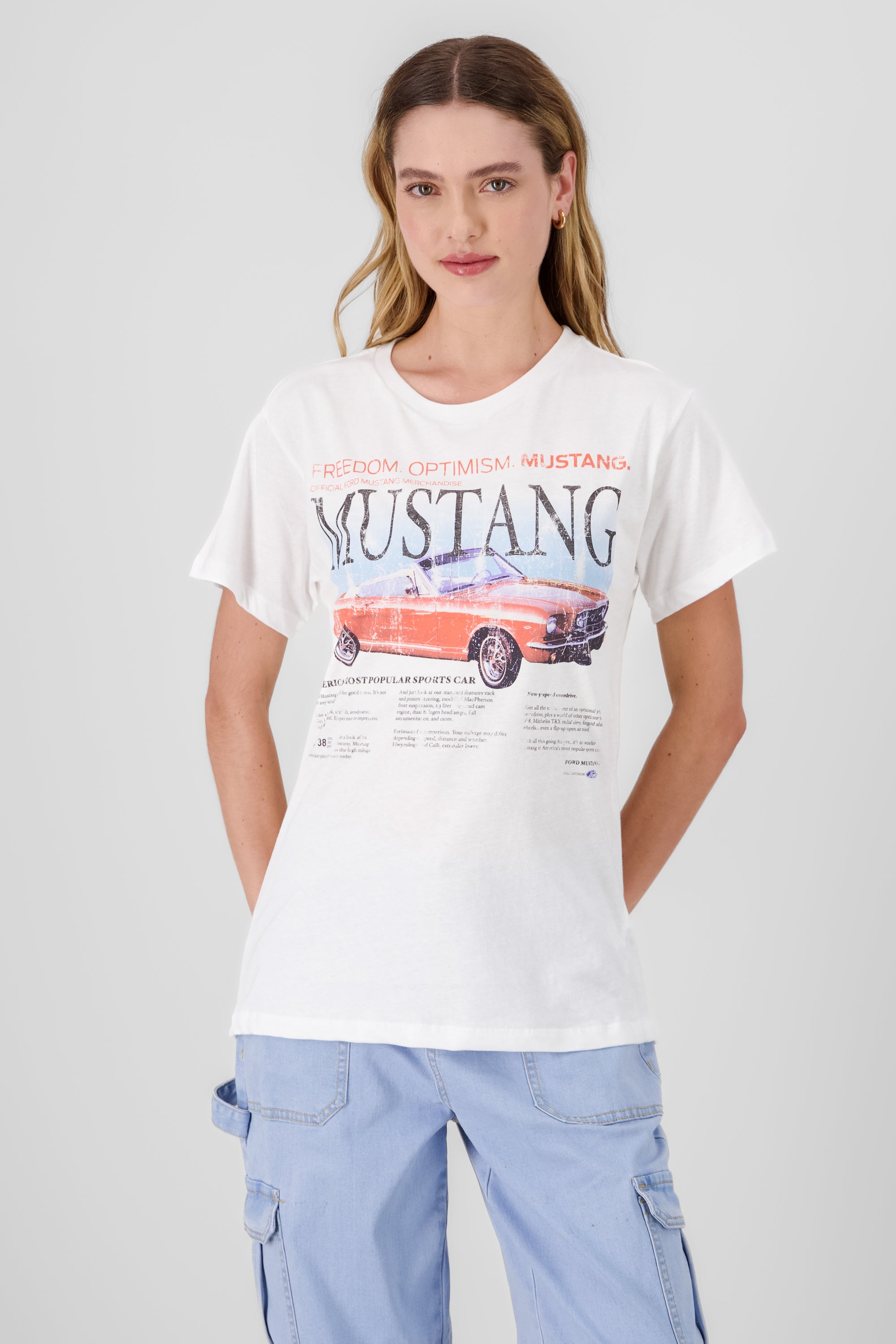 Playera mustang descagaste BLANCO