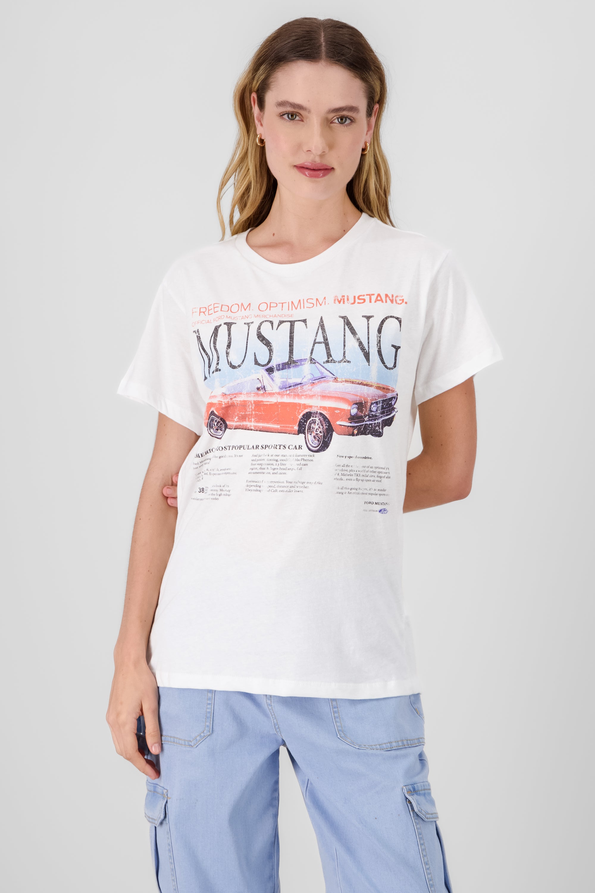 Playera mustang descagaste BLANCO