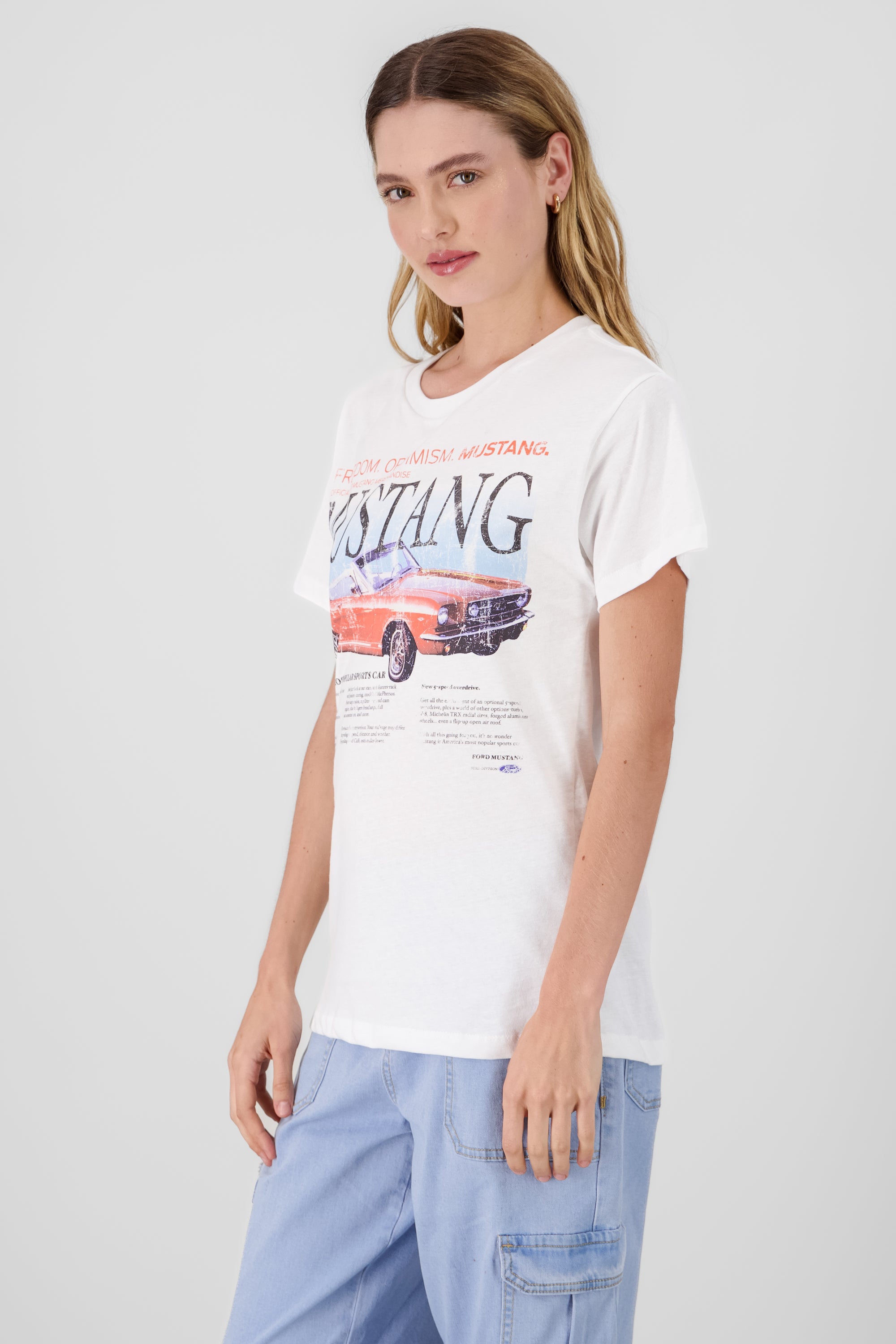 Playera mustang descagaste BLANCO