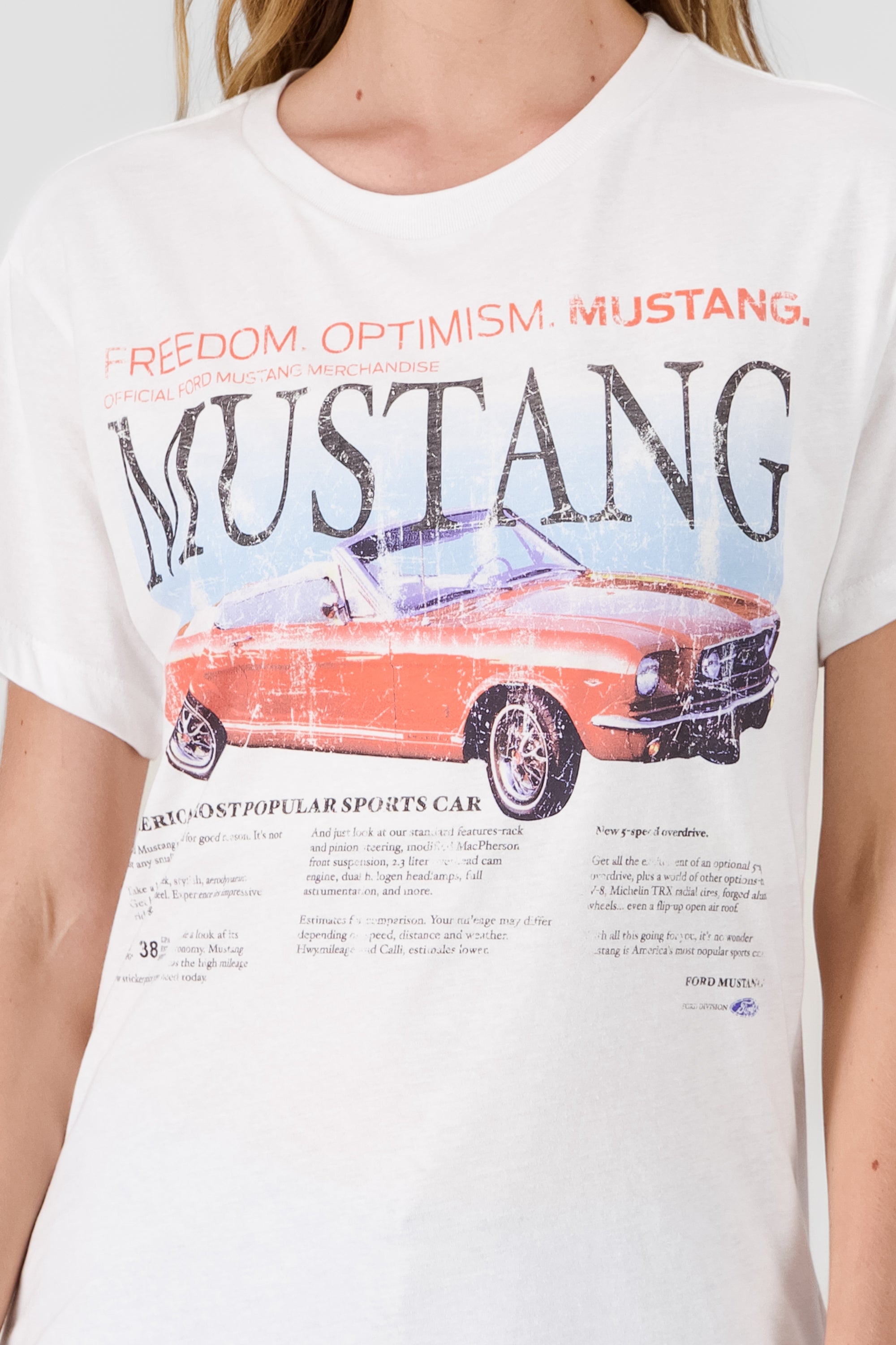 Playera mustang descagaste BLANCO