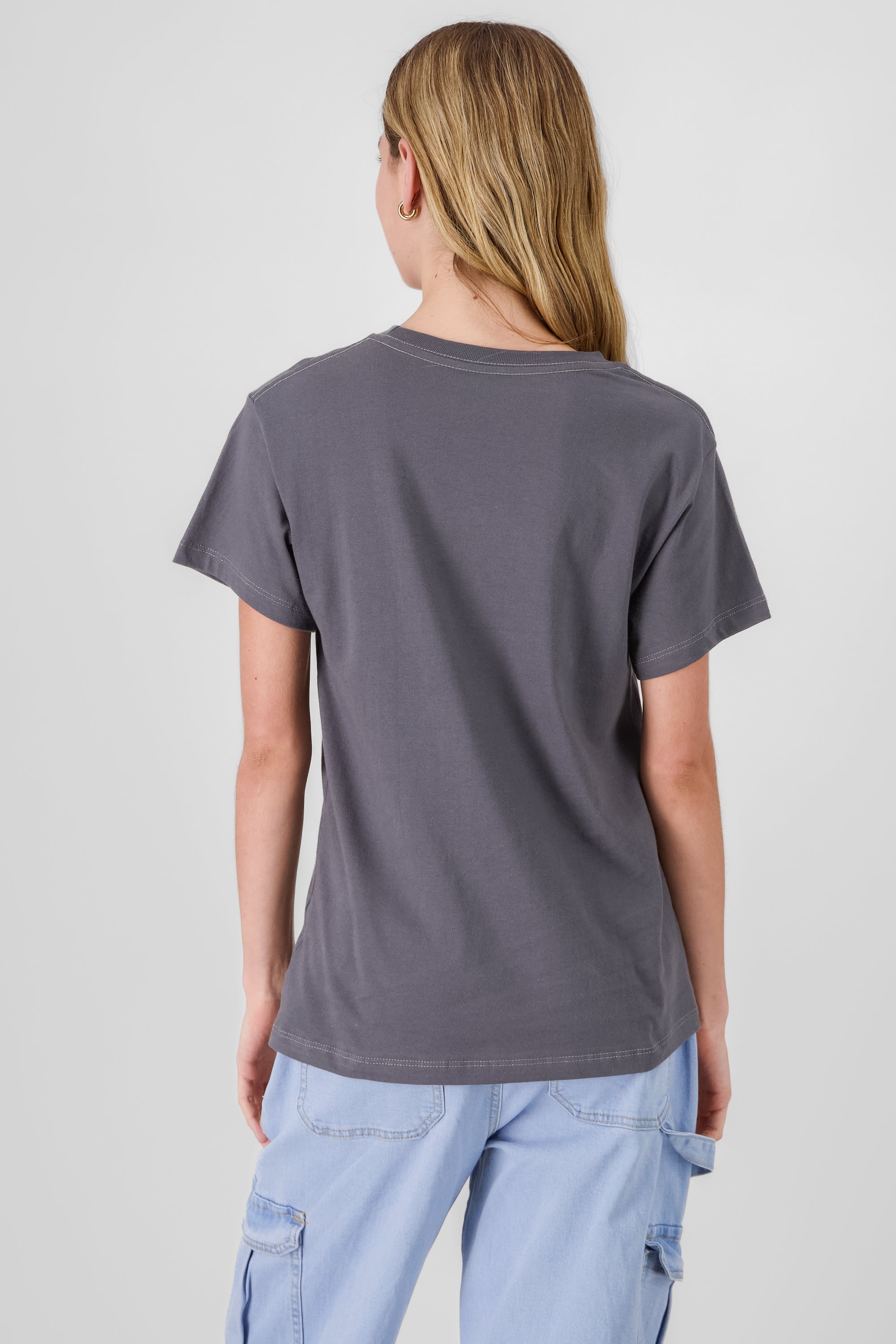 Playera bronco manga corta GRIS OBSCURO