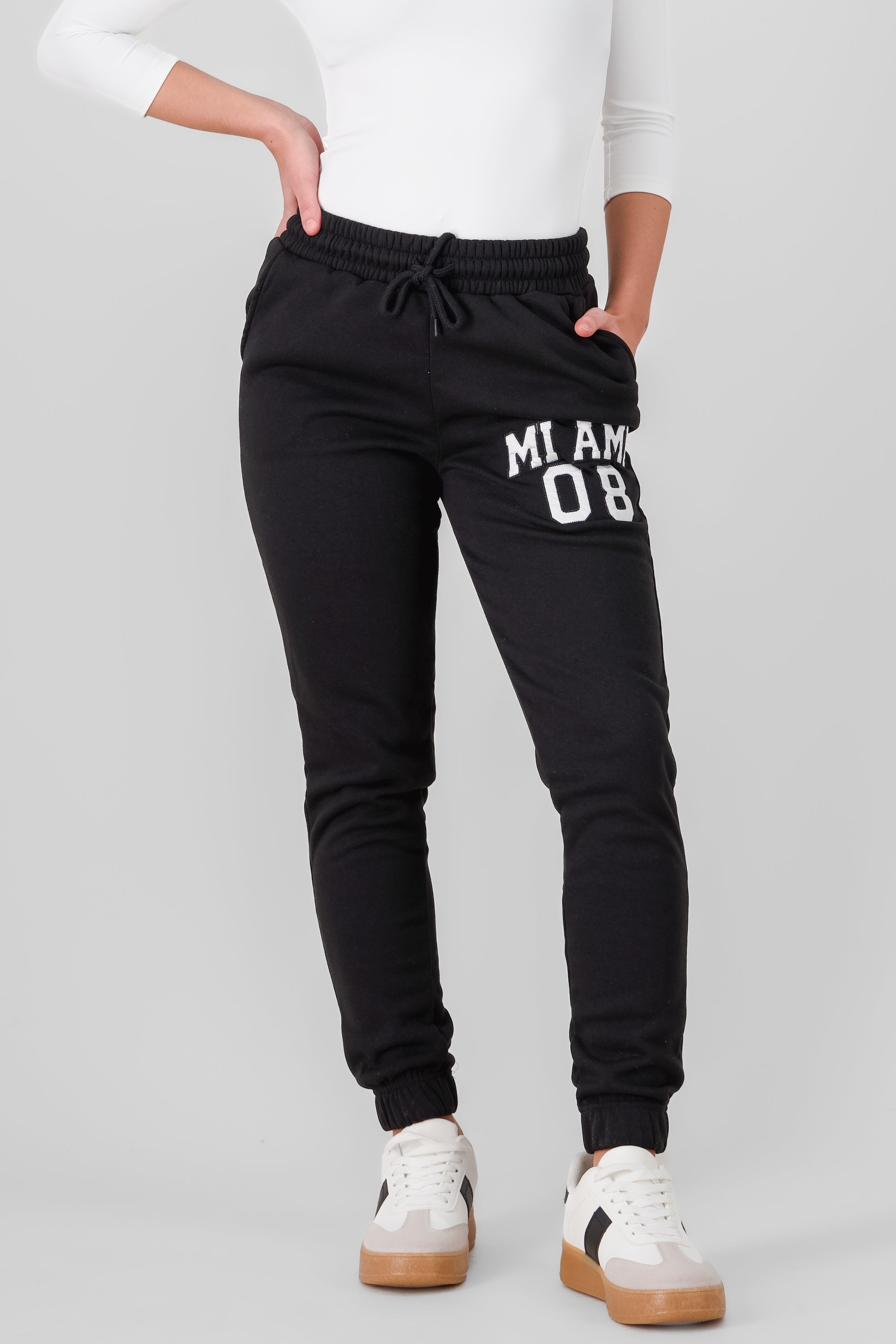 Pants joggers con fleece miami 08 NEGRO