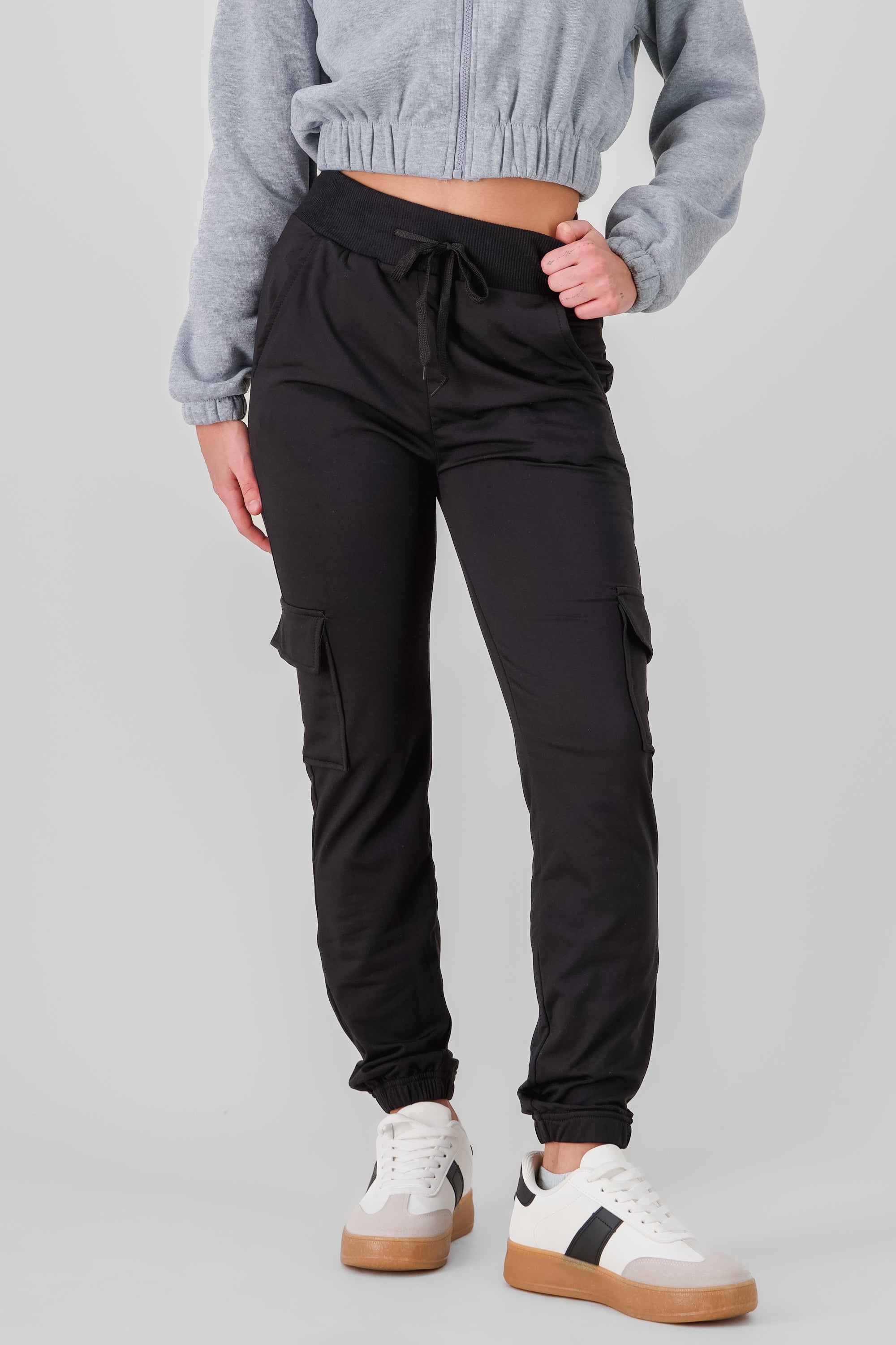 Pants joggers cargo lisos NEGRO