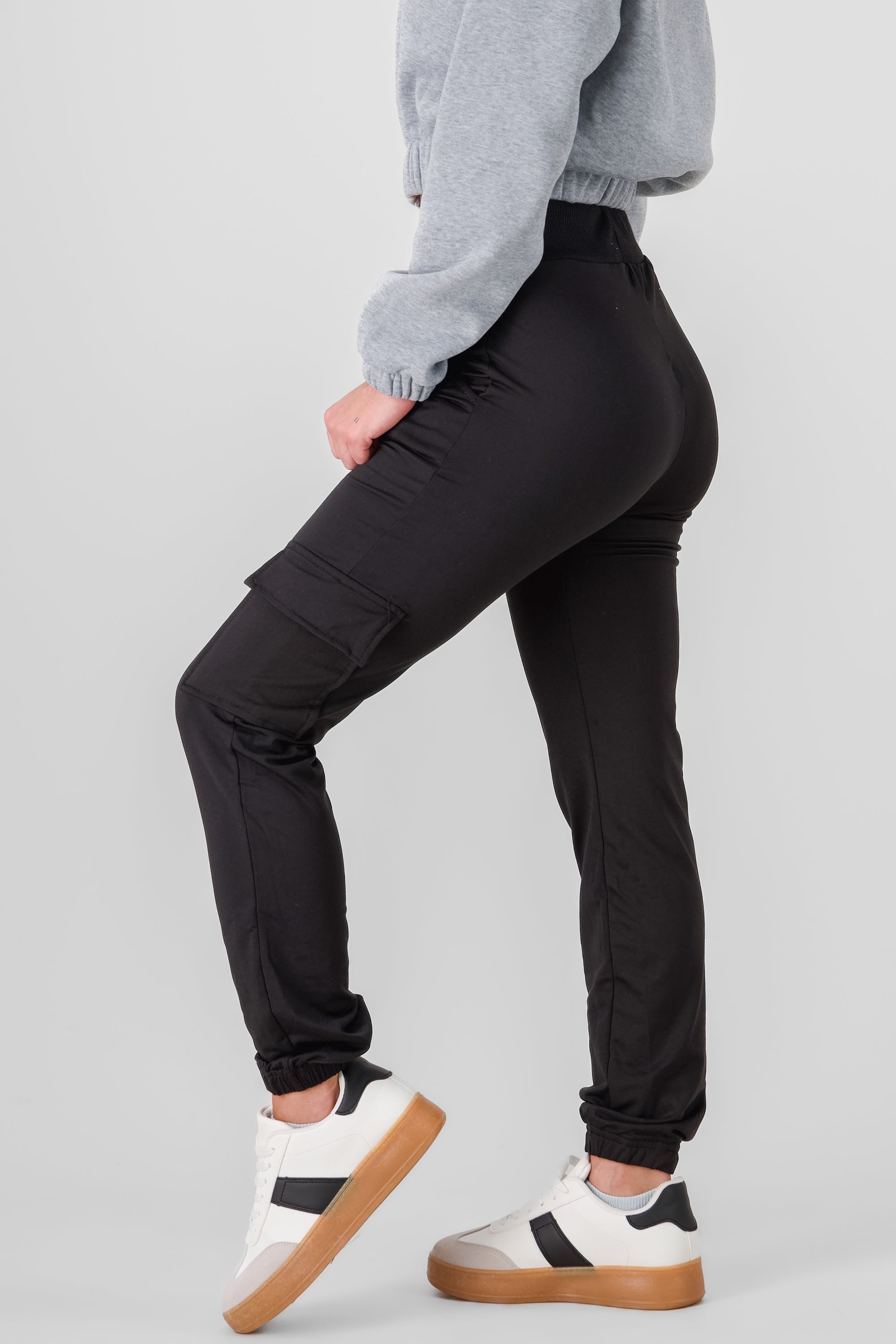 Pants joggers cargo lisos NEGRO