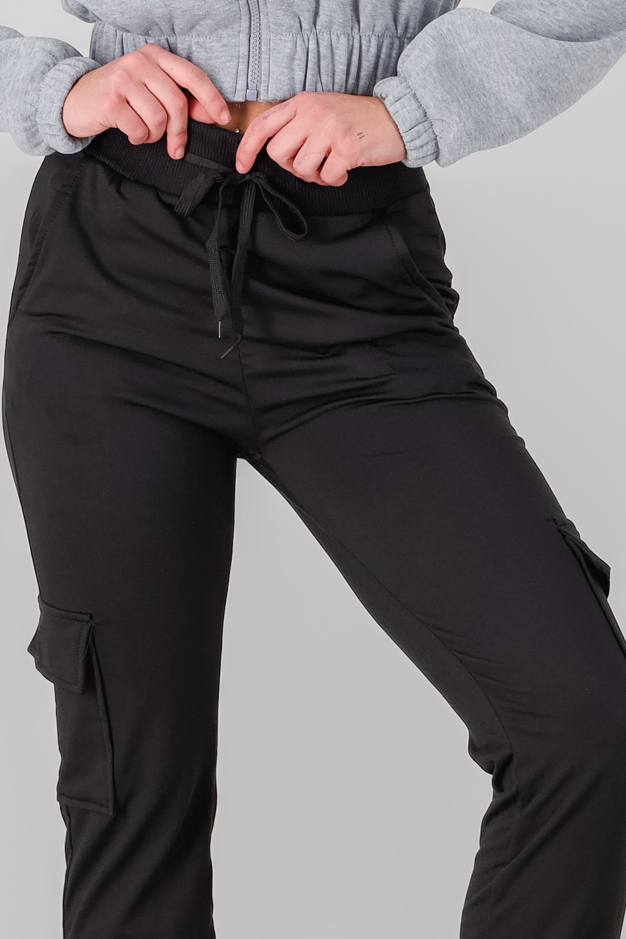 Pants joggers cargo lisos NEGRO