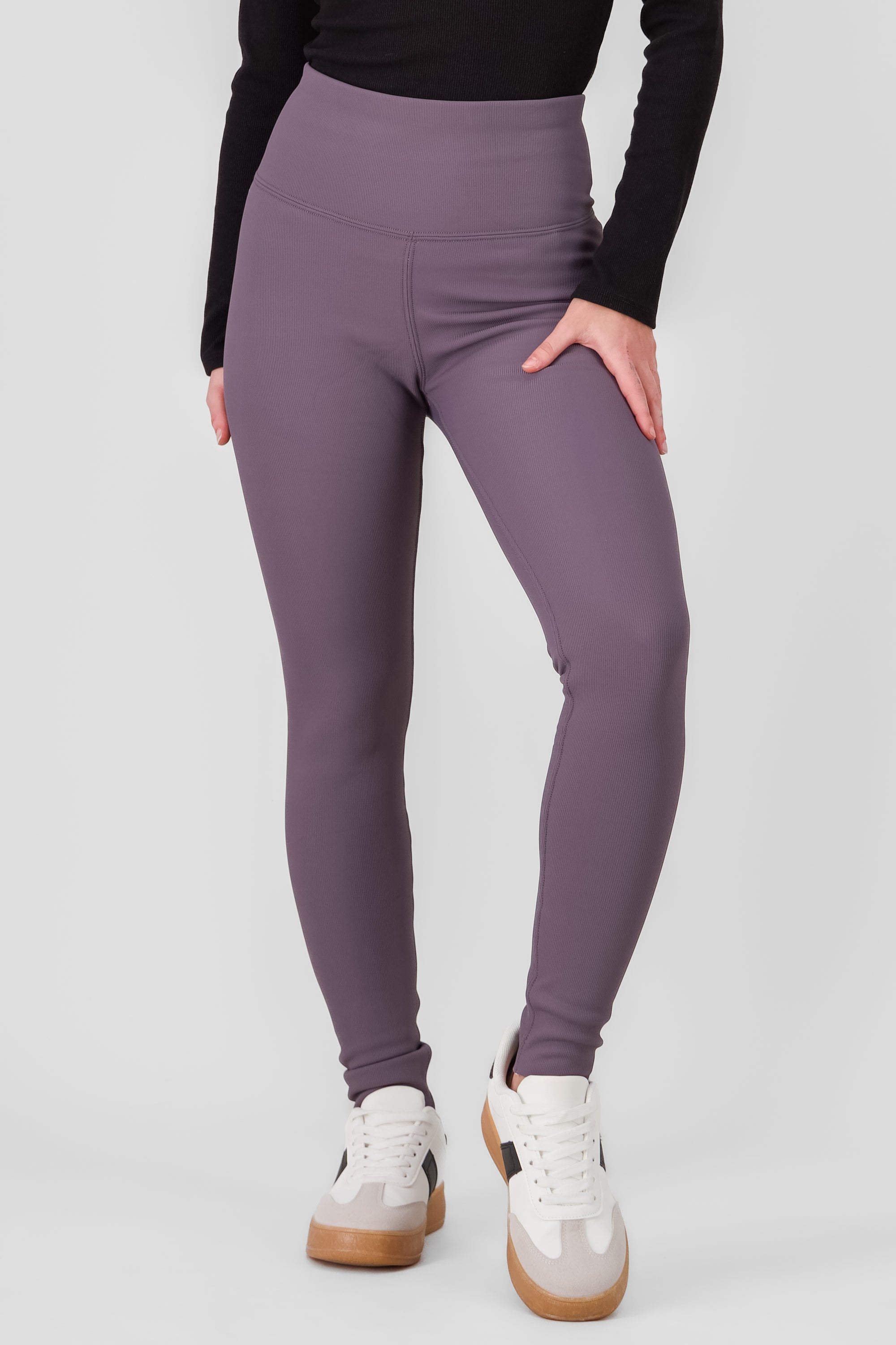 Leggings con peluche lisos MORADO