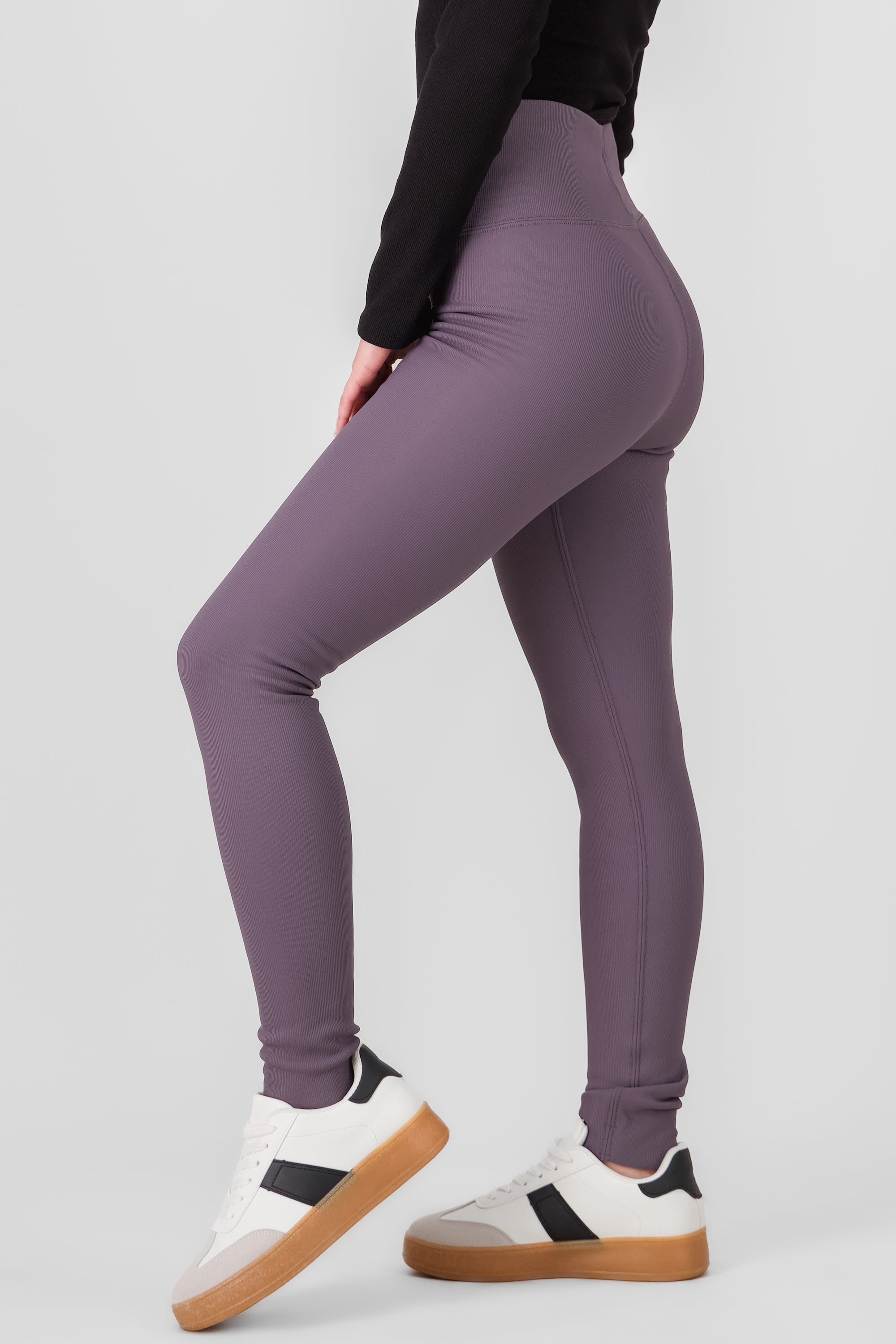 Leggings con peluche lisos MORADO