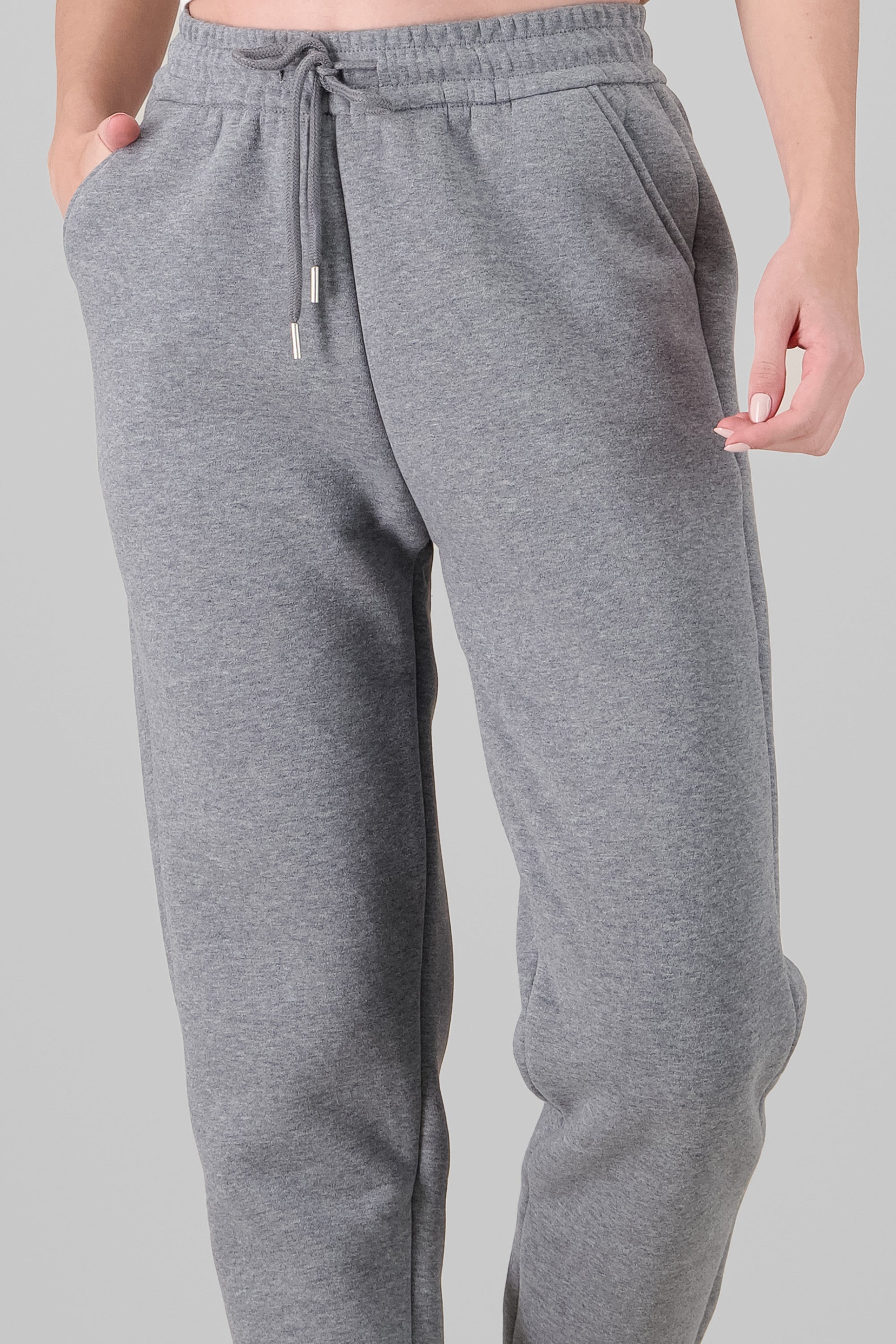 Pants con peluche joggers lisos GRIS CLARO