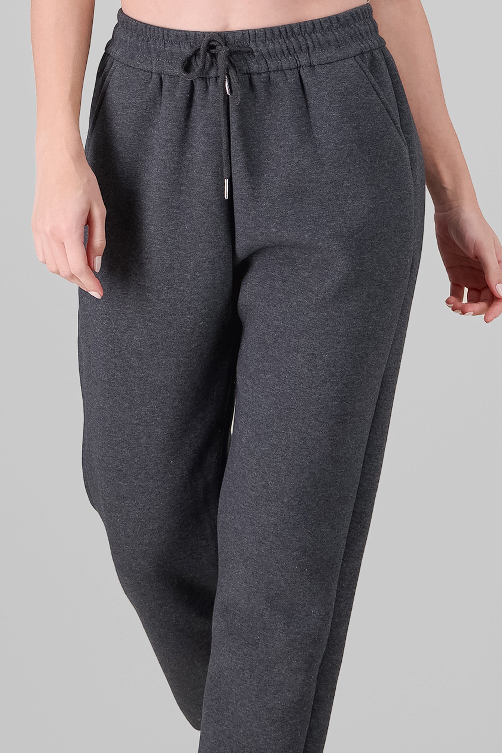 Pants con peluche joggers lisos GRIS JASPE