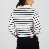 Sueter tejido cuello polo rayas