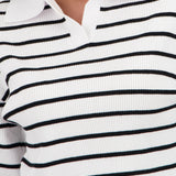 Sueter tejido cuello polo rayas