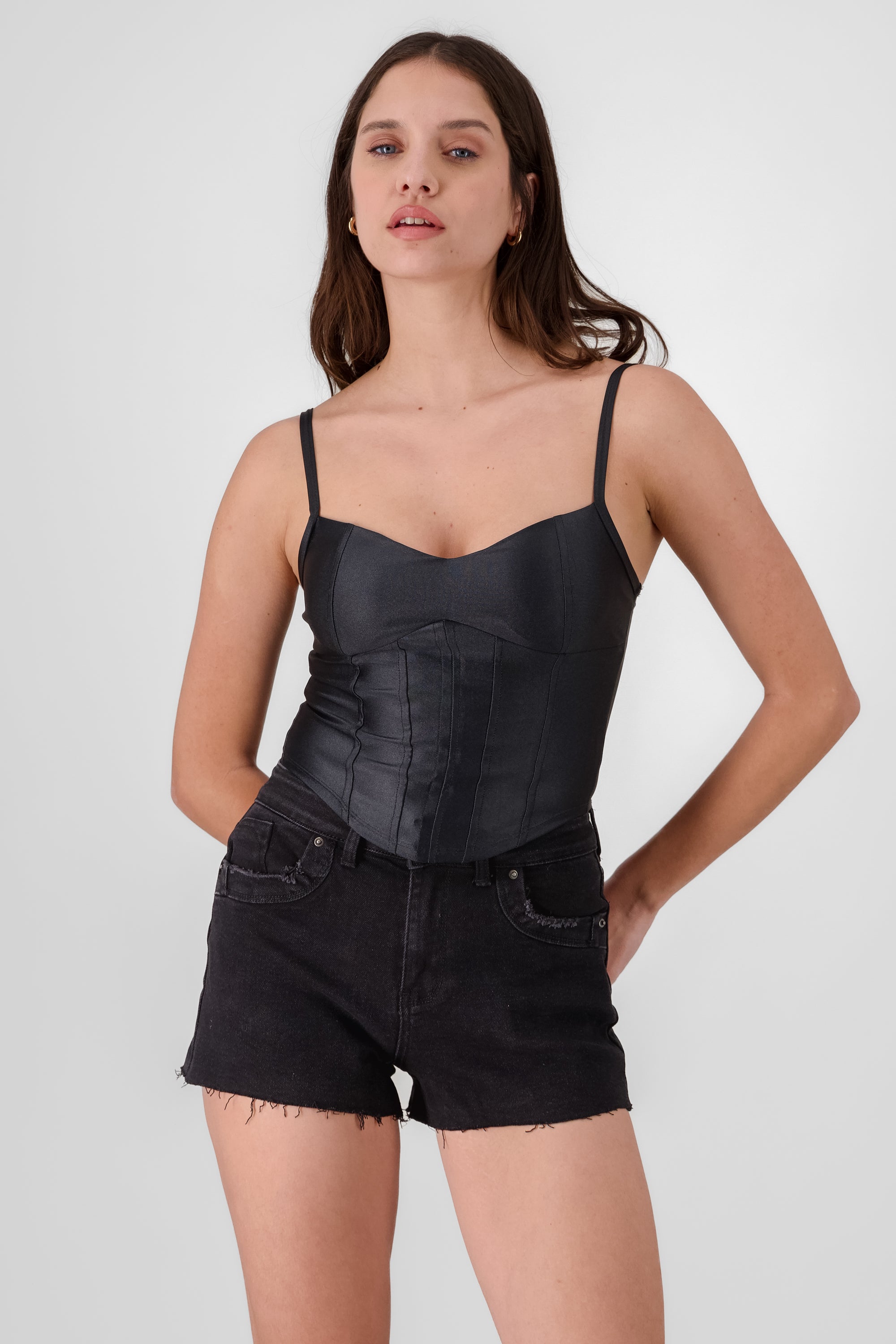 Top corset tirantes NEGRO