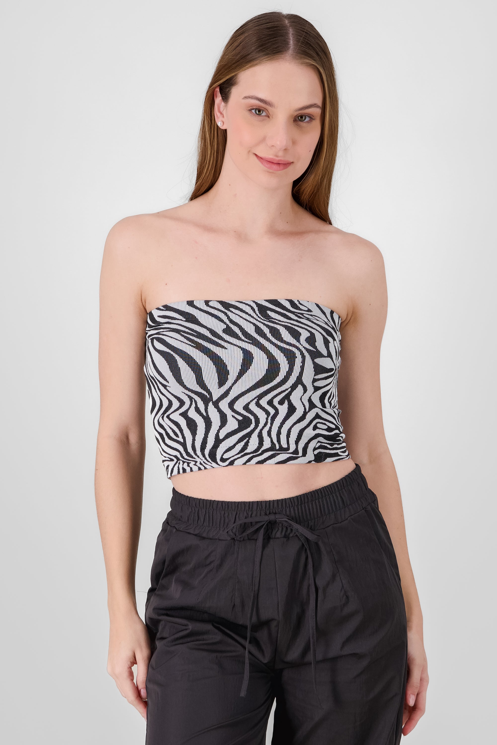 Top tubo seamless animal print NEGRO COMBO