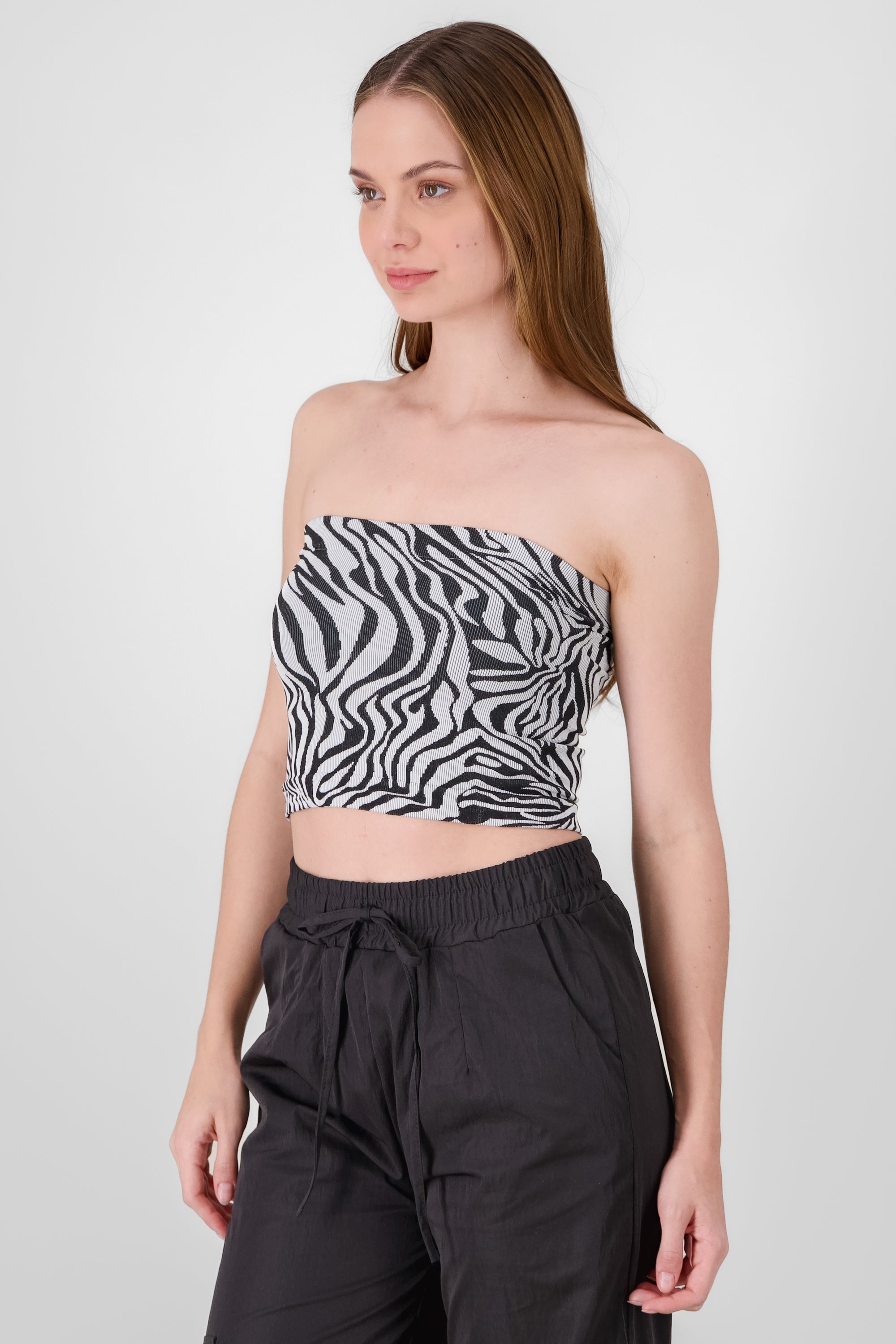 Top tubo seamless animal print NEGRO COMBO