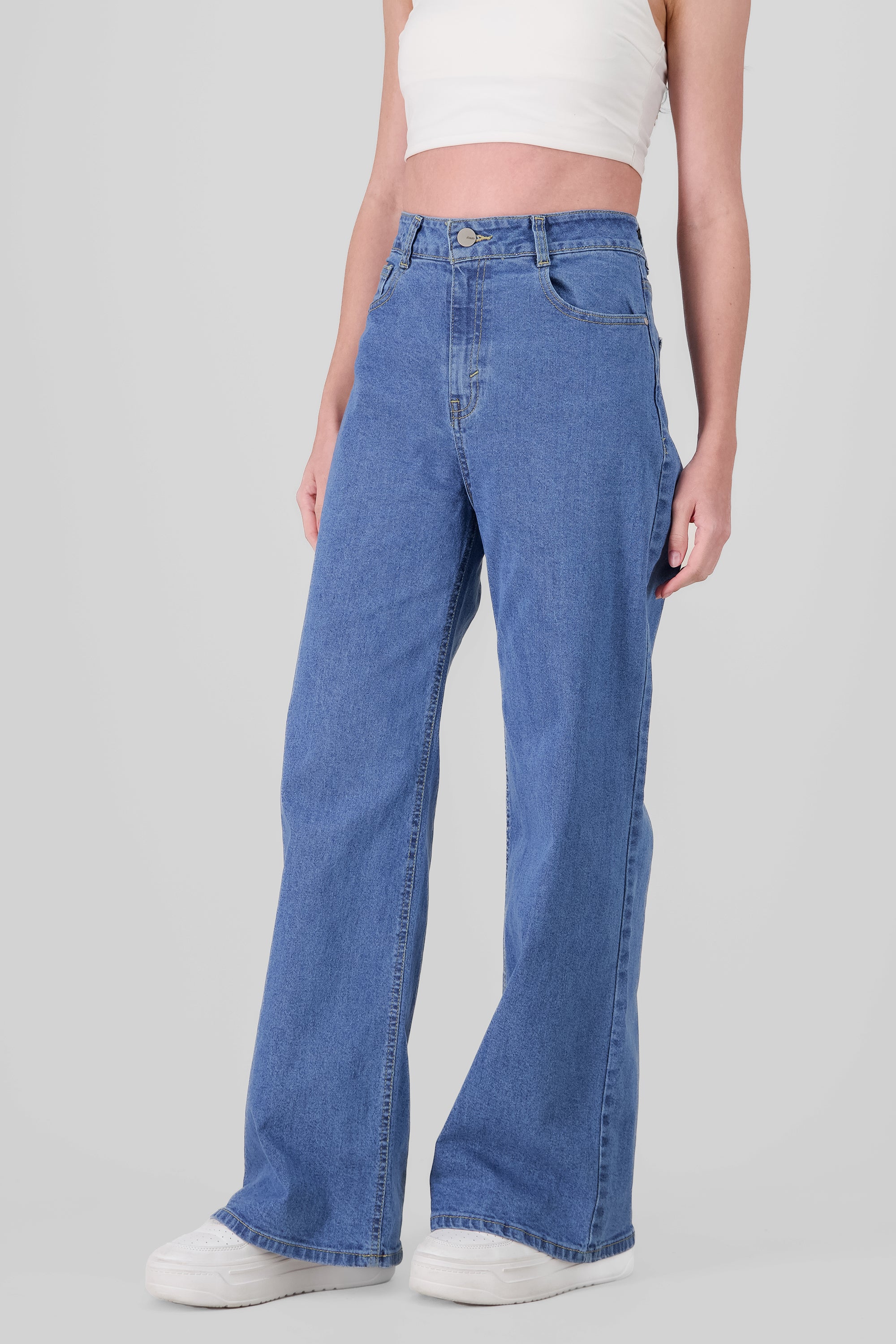 Jeans wide leg cintura media MEDIUM WASH