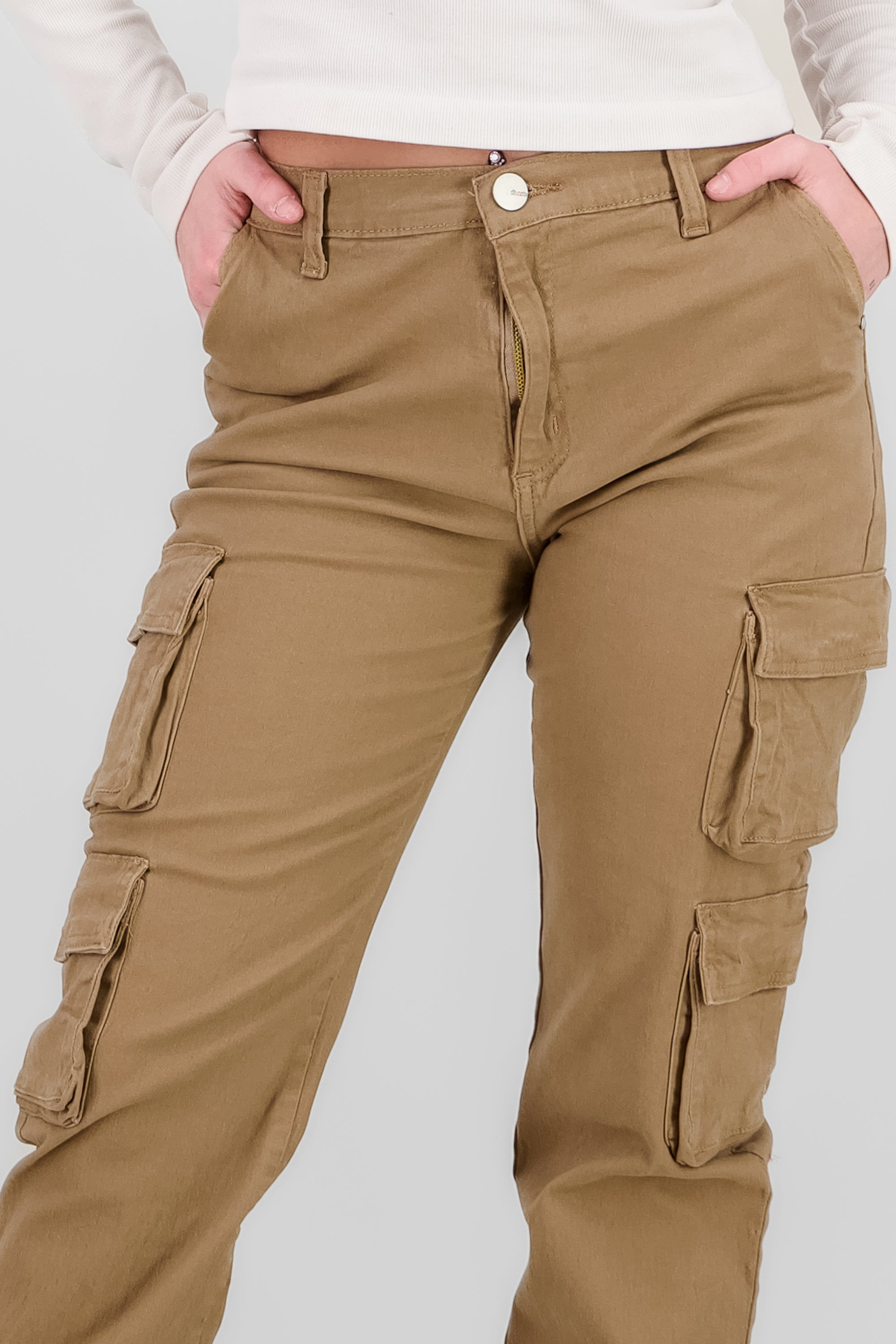 Jeans cargo monocolor CAMELLO