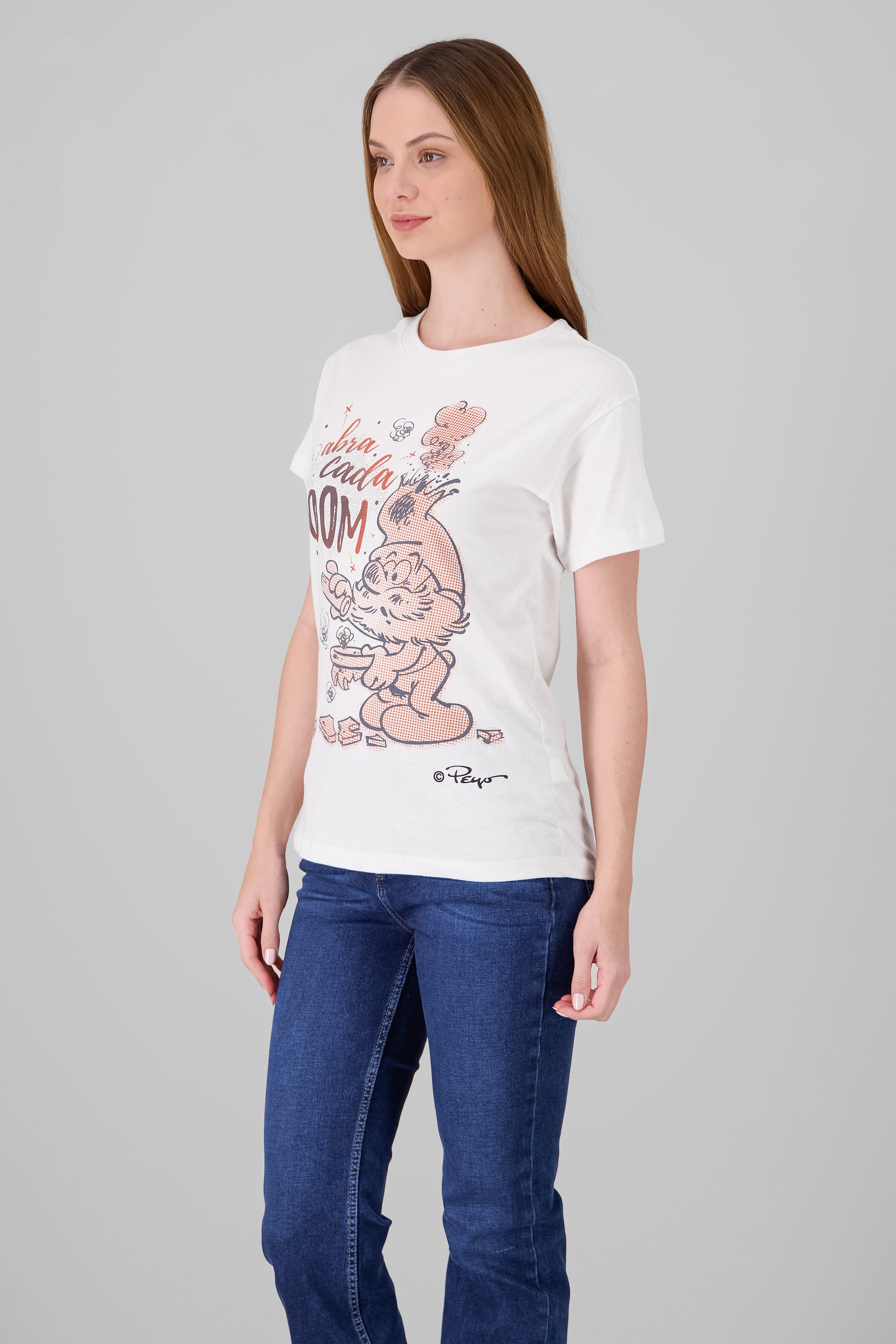 Playera pitufo comic BLANCO