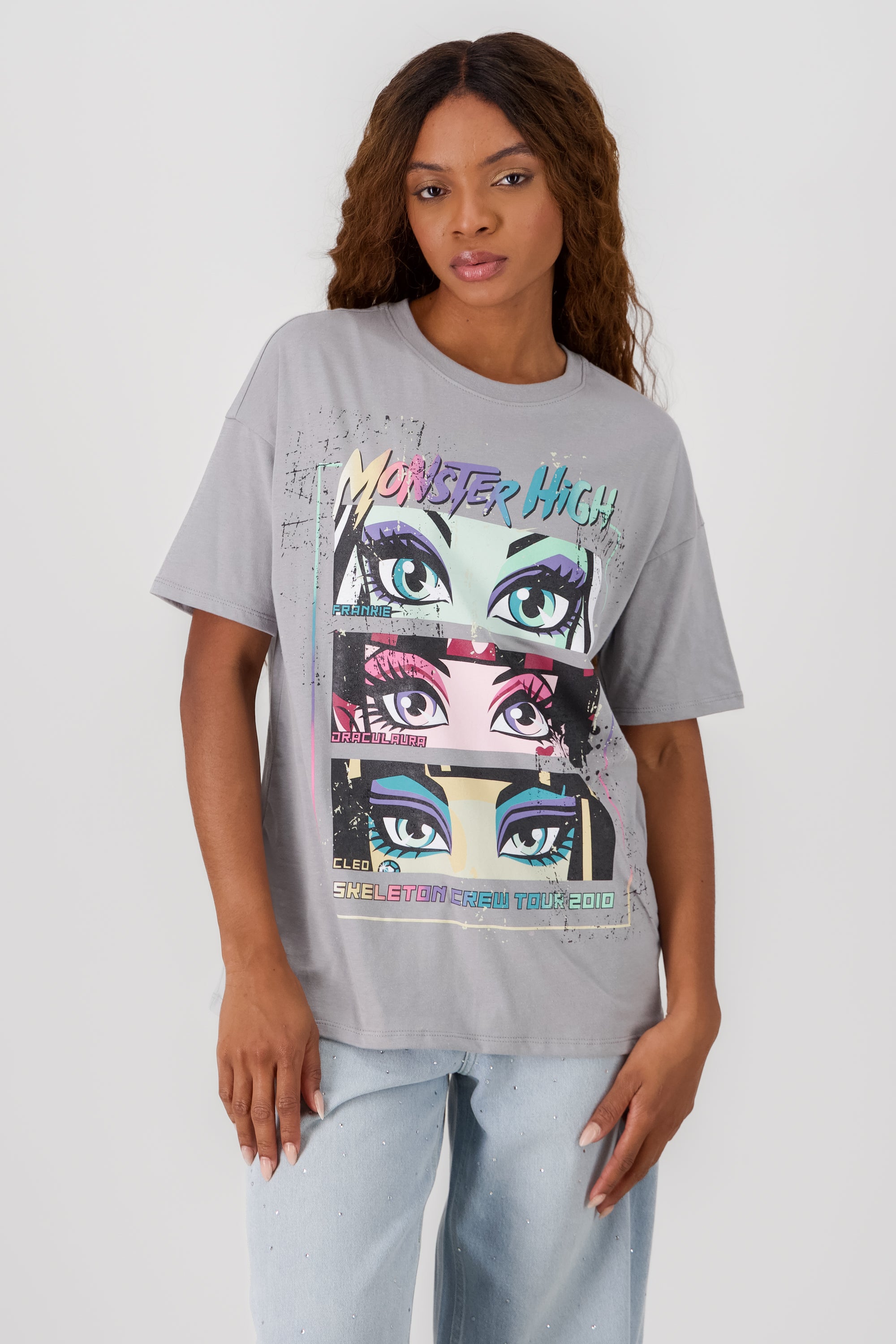 Playera over ojo monster high GRIS