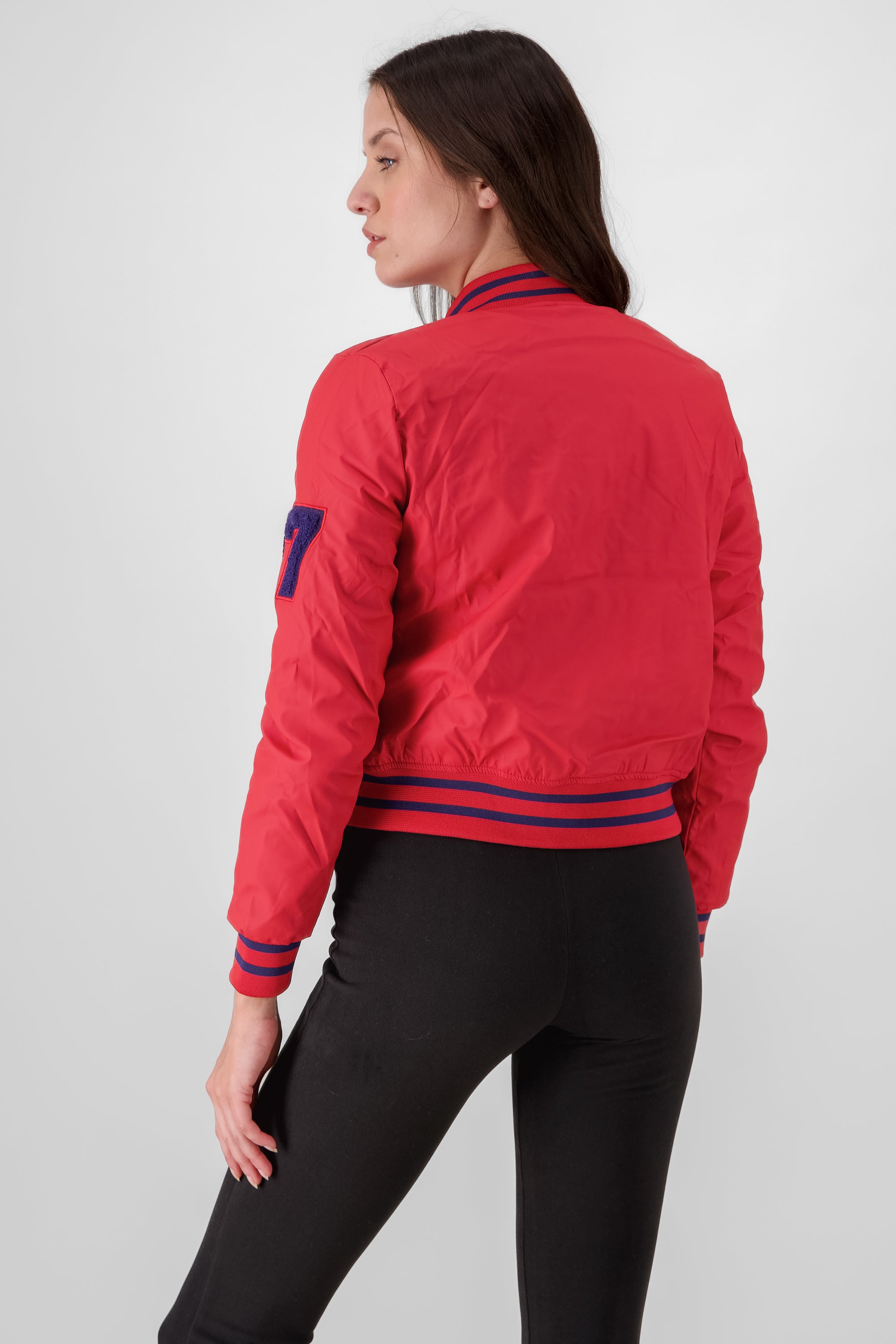 Chamarra bomber letra ROJO