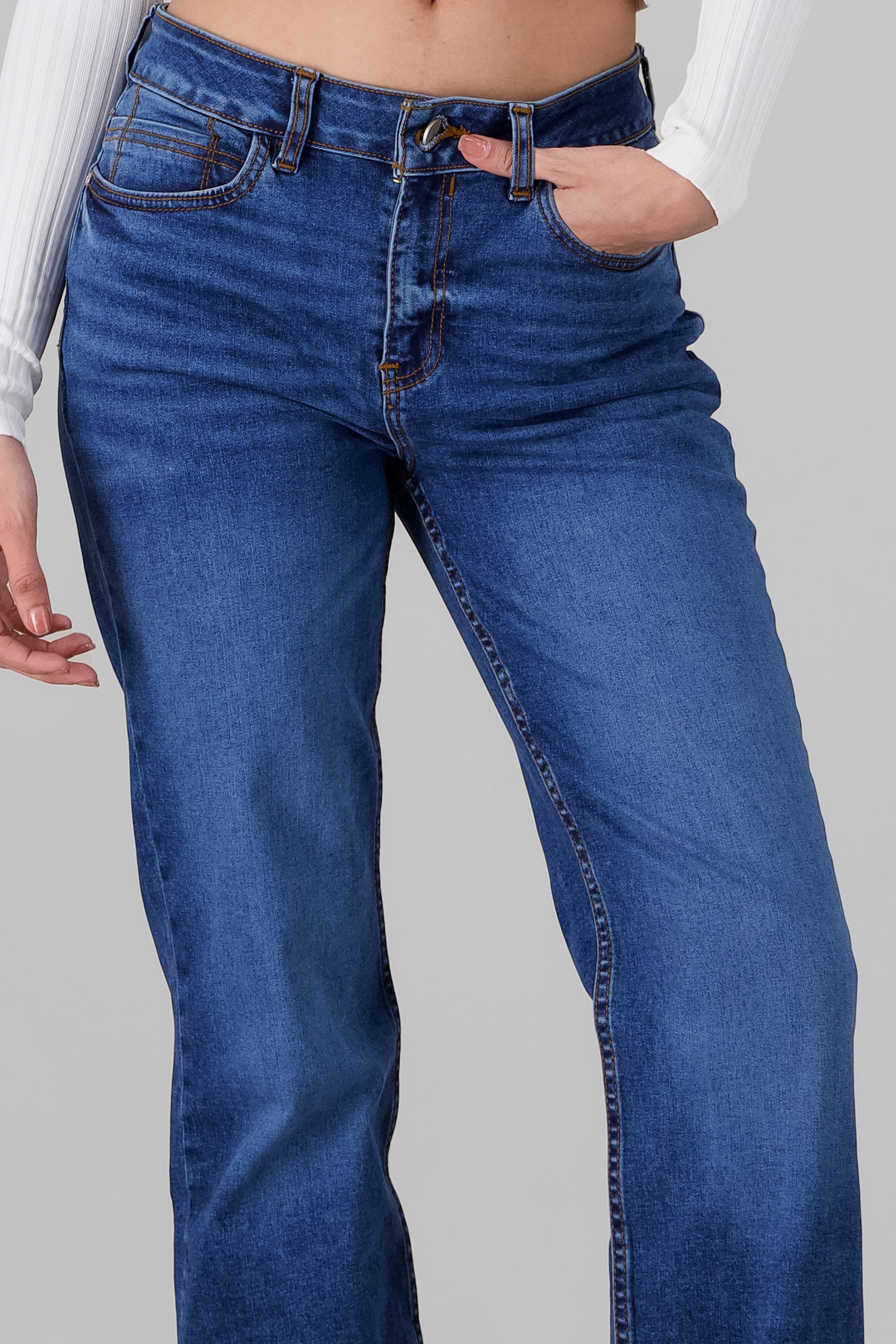 Jeans bootcut slit MEDIUM WASH