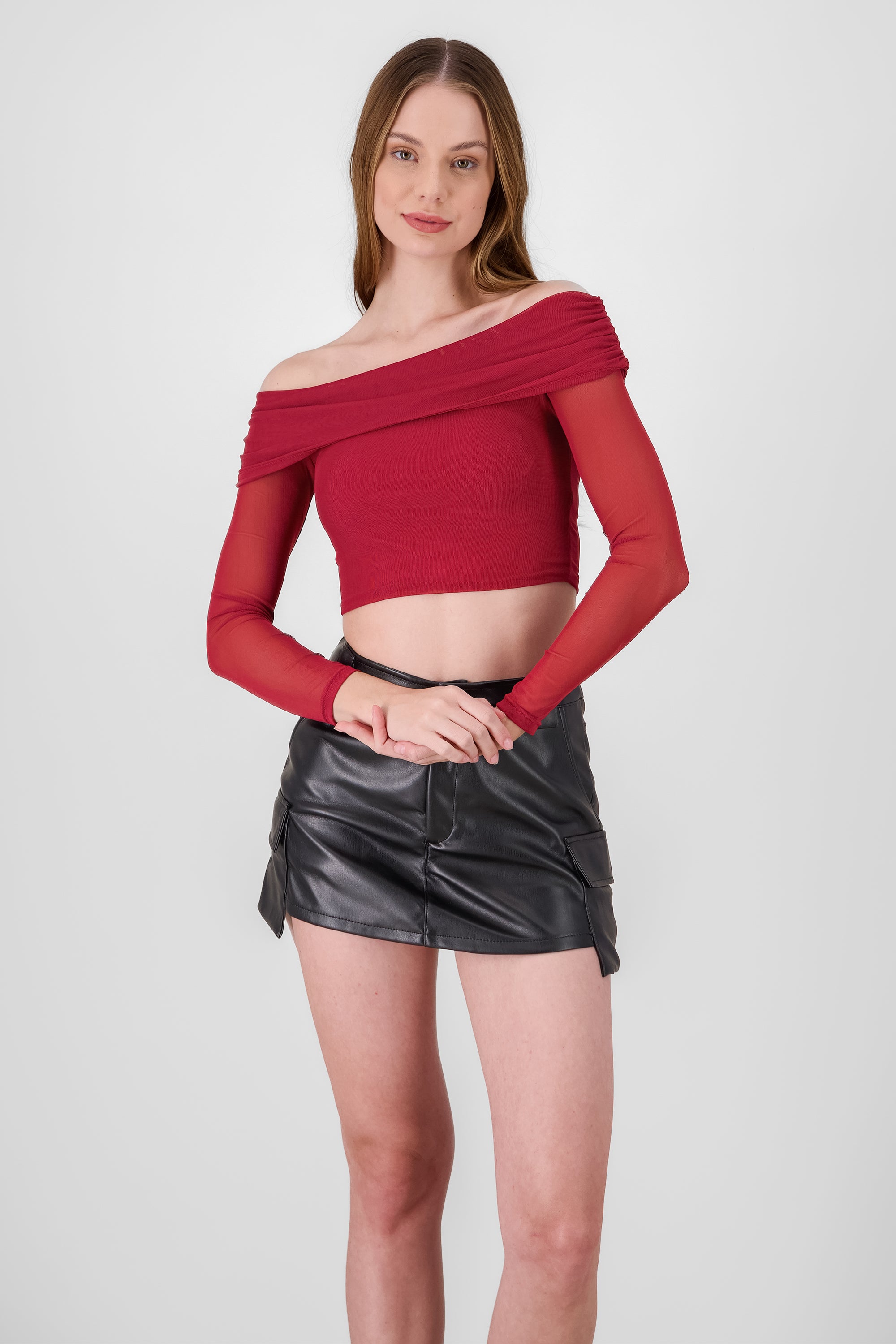 Top manga larga off shoulder CIRUELA