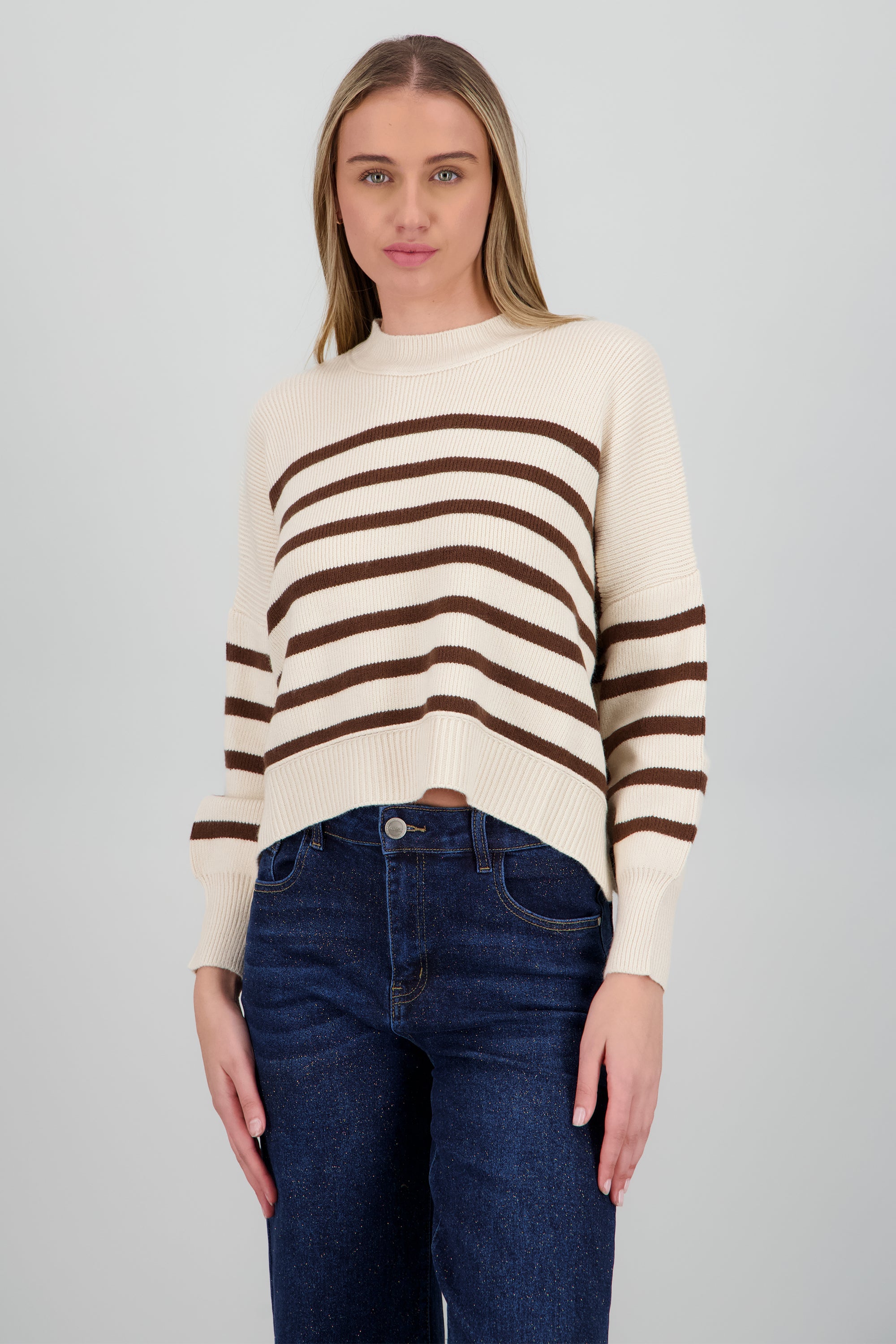 Sueter suave rayas CAFE COMBO
