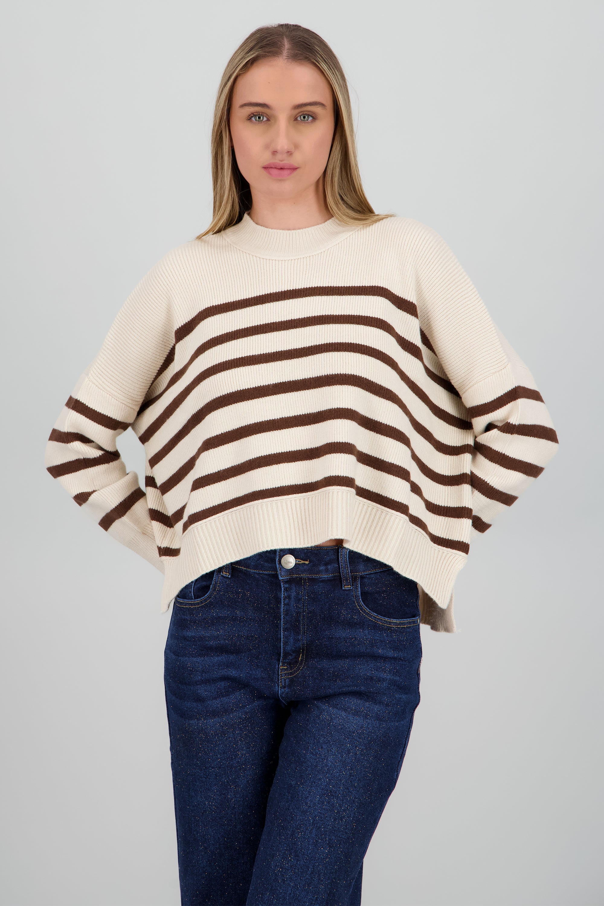 Sueter suave rayas CAFE COMBO