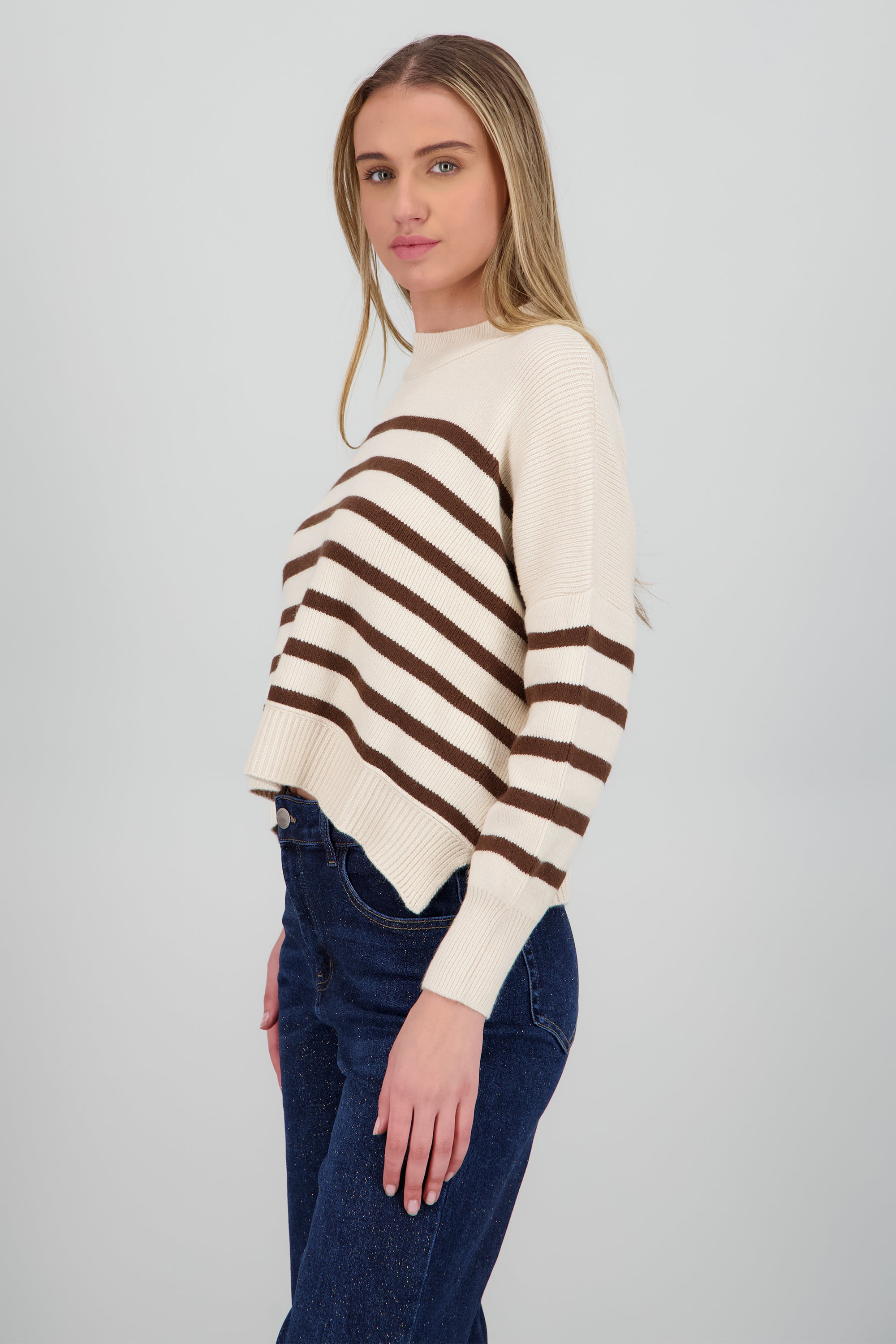 Sueter suave rayas CAFE COMBO