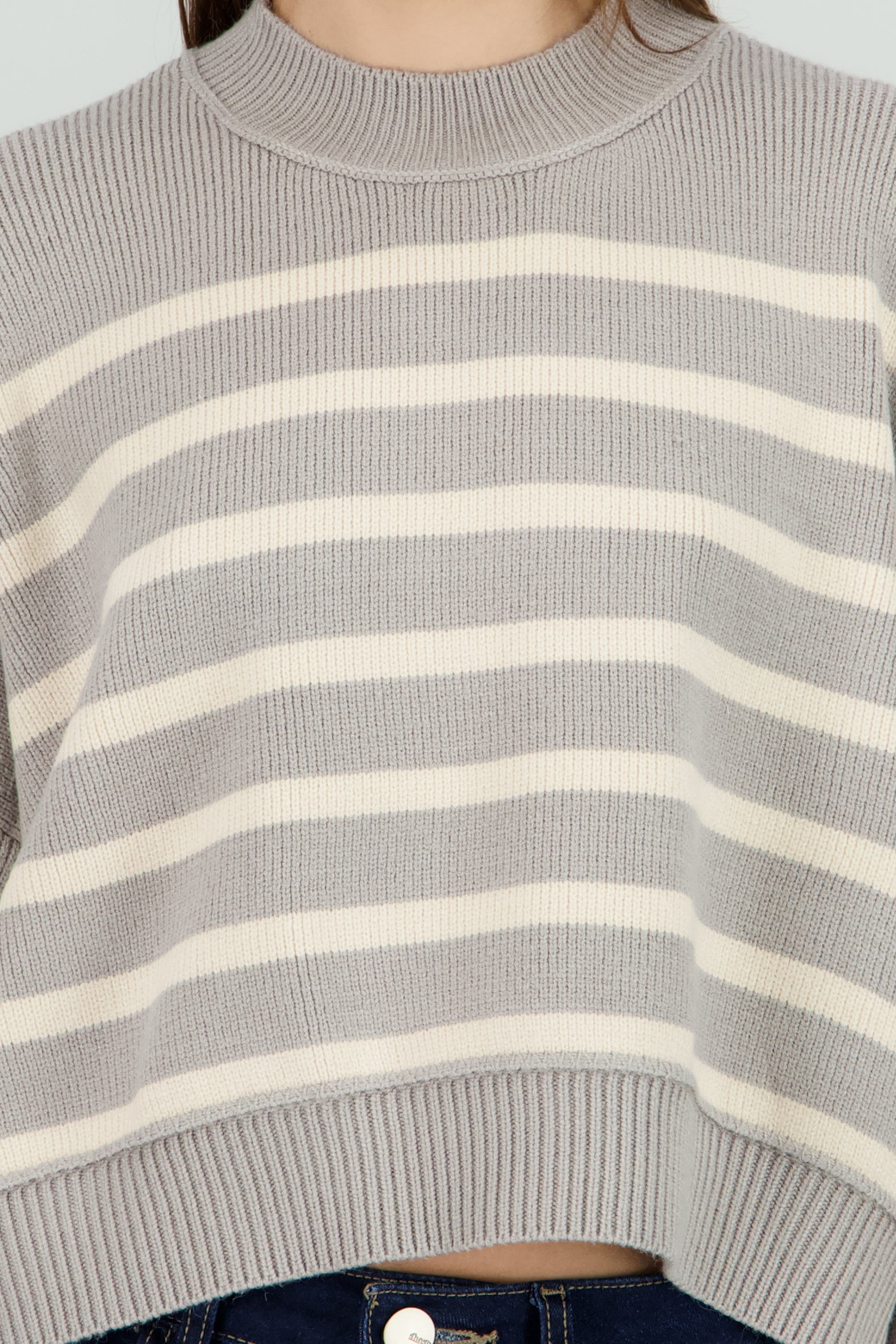 Sueter suave rayas GRIS COMBO