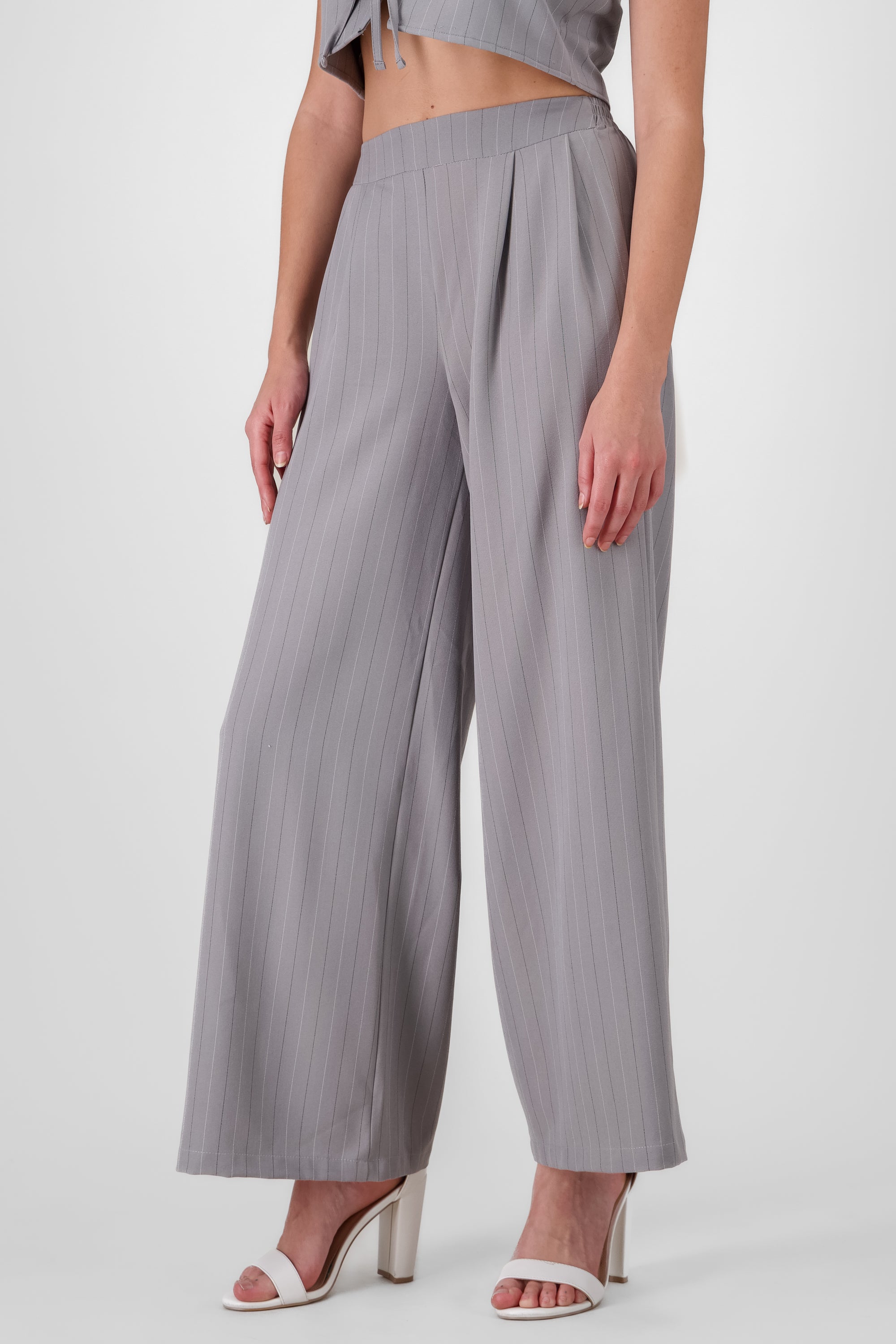 PANTALON AMPLIO SASTRE RAYAS GRIS COMBO