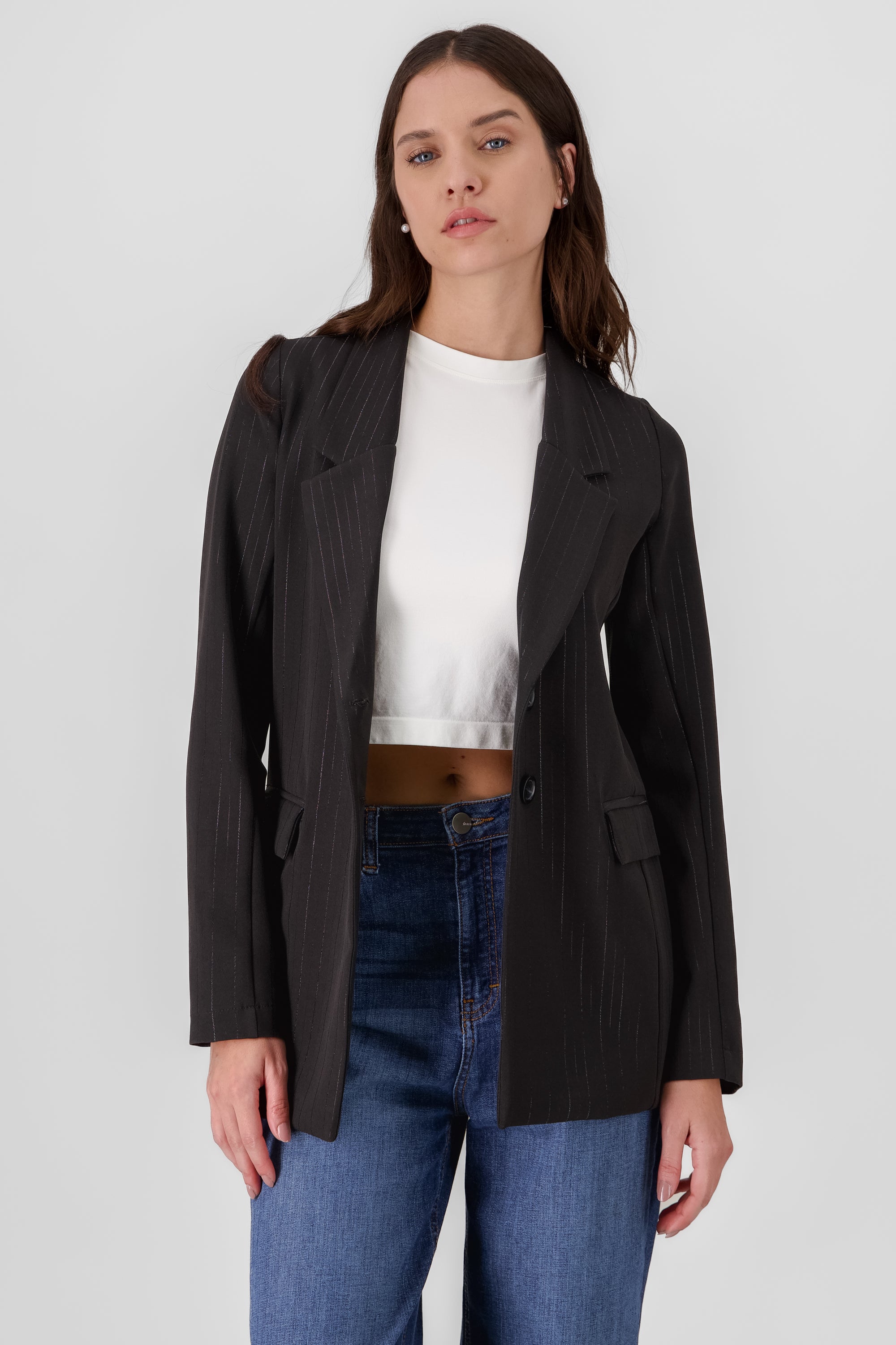 SACO OVERSIZED RAYAS DET LUREX  NEGRO COMBO