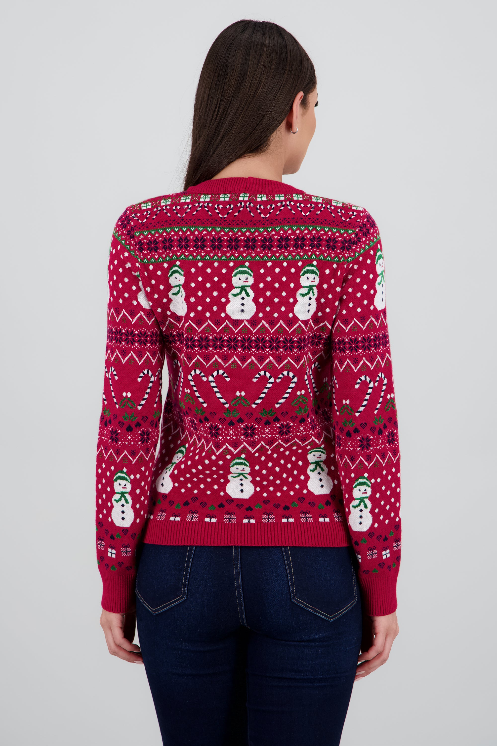 Sueter navideño muñecos y dulcer ROJO COMBO