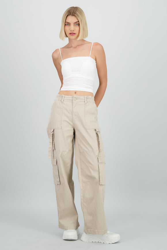 Pantalón cargo 3 bolsas tiras