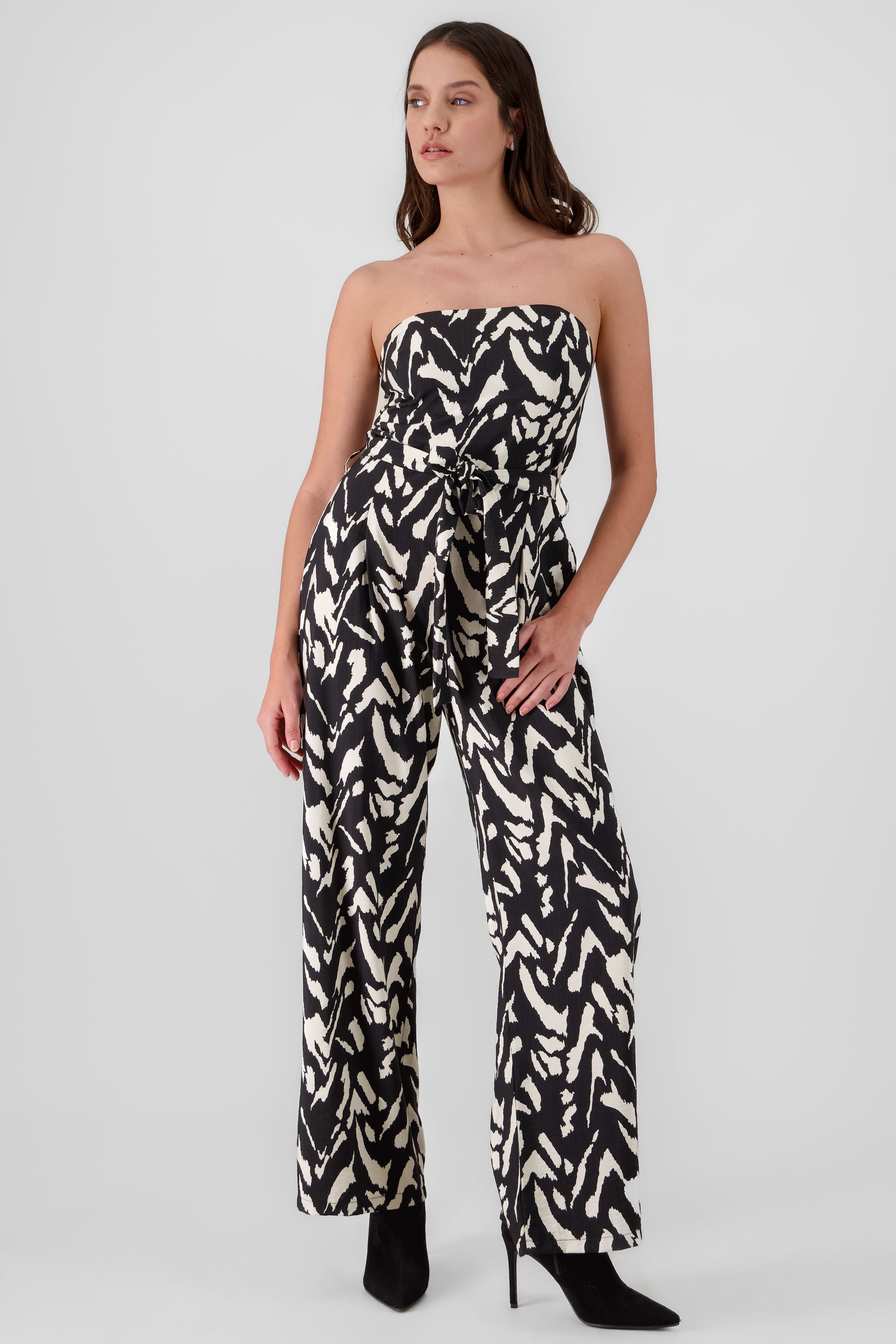 Jumpsuit strapples estampado NEGRO COMBO