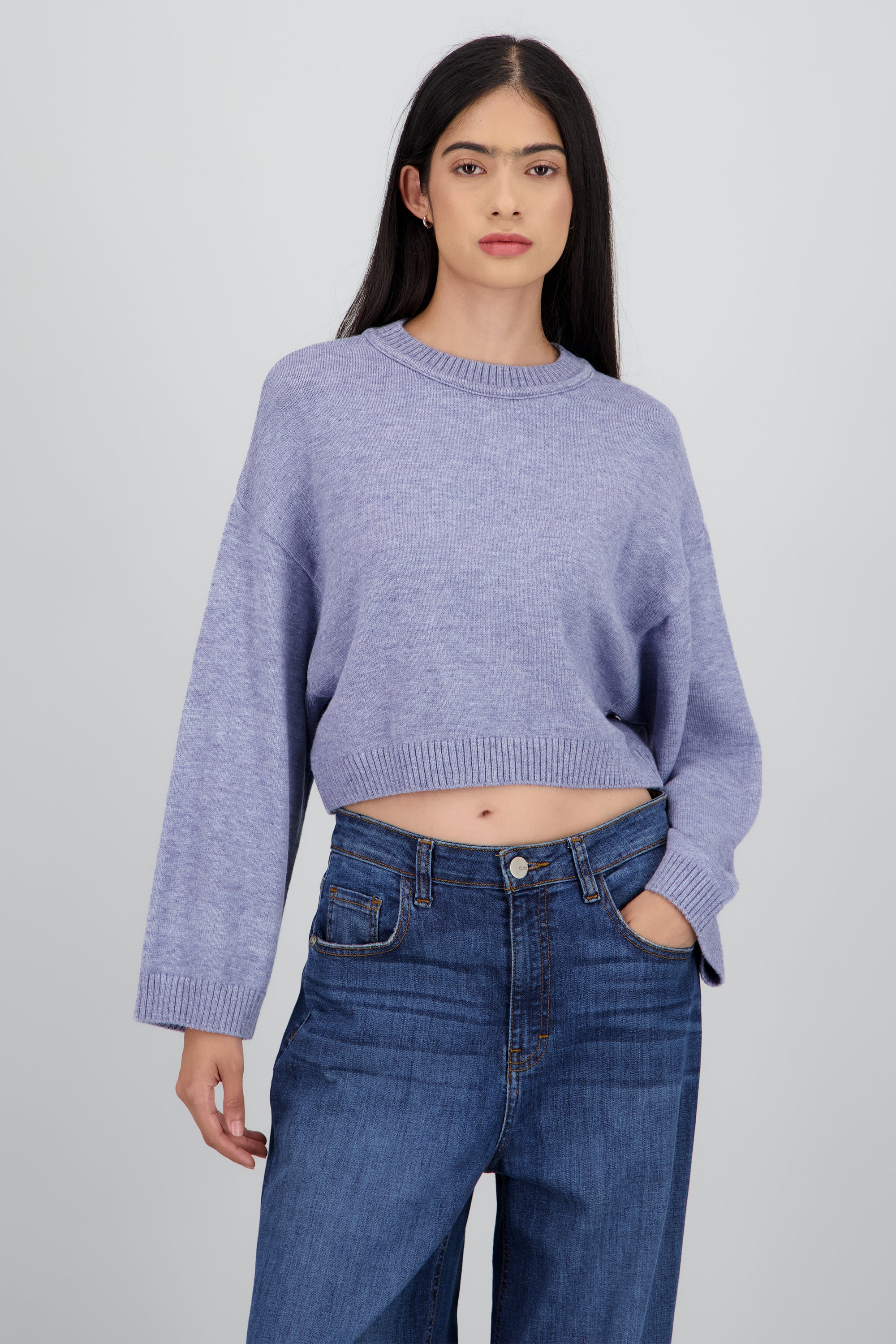 Sueter liso manga larga AZUL COMBO