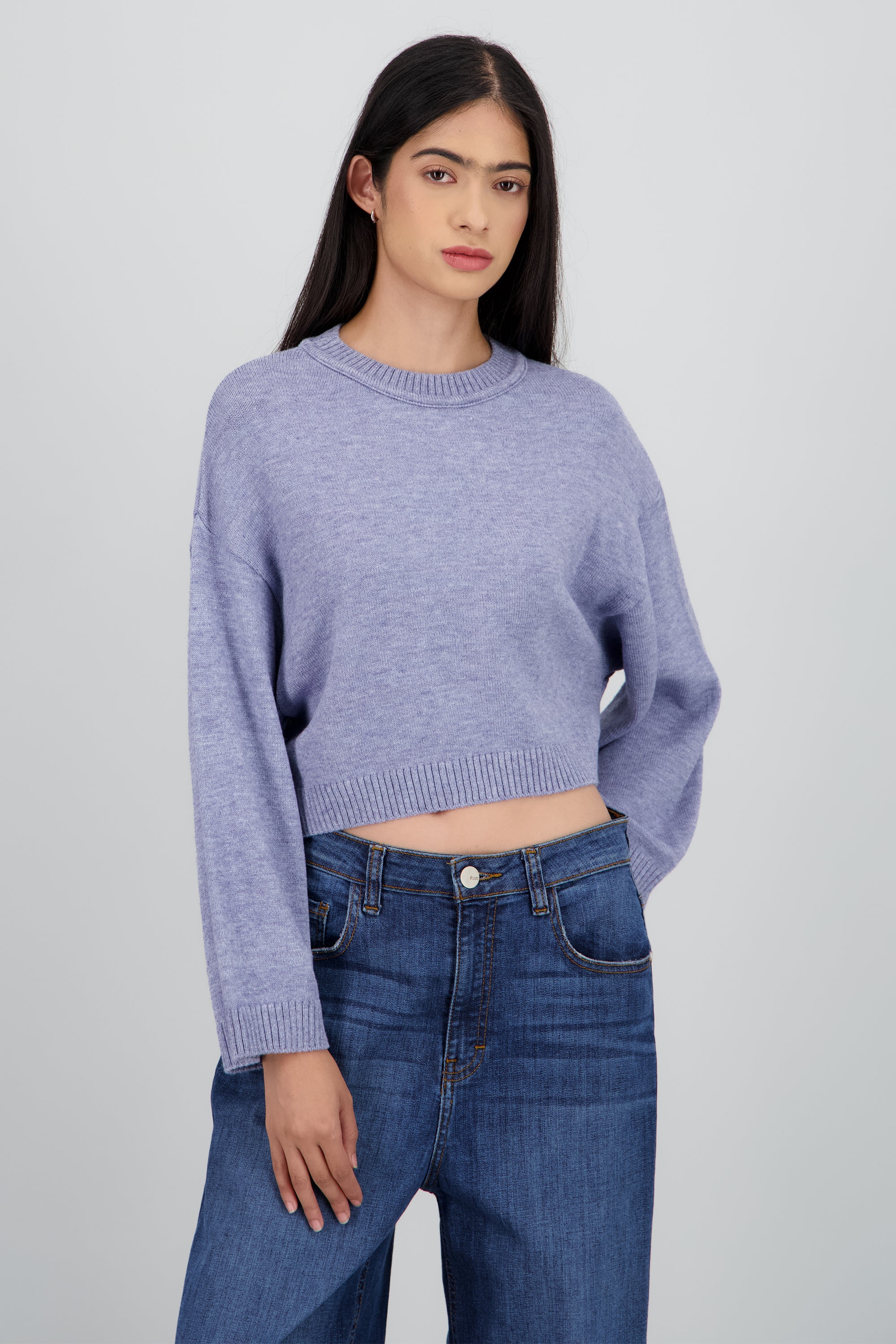 Sueter liso manga larga AZUL COMBO