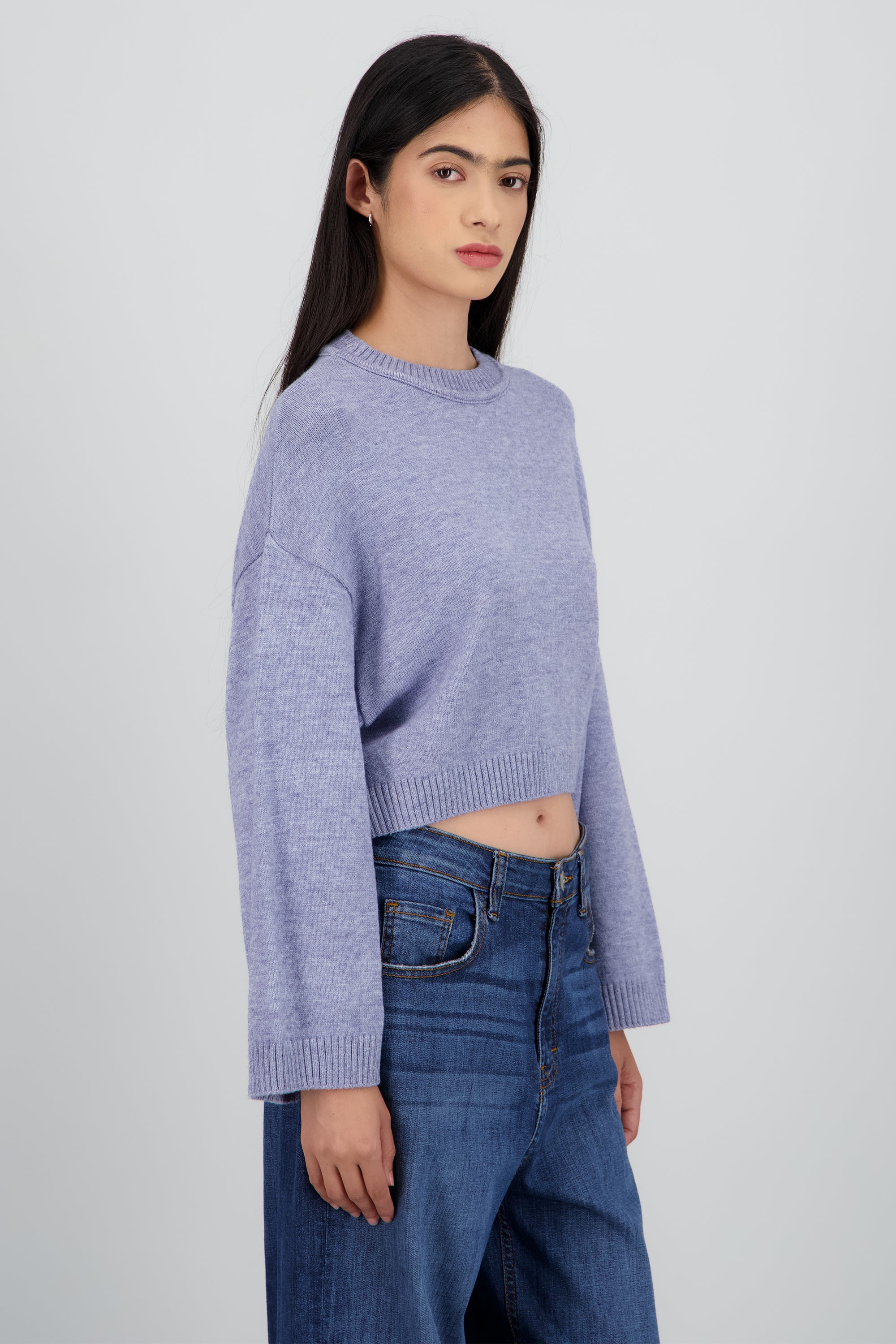Sueter liso manga larga AZUL COMBO