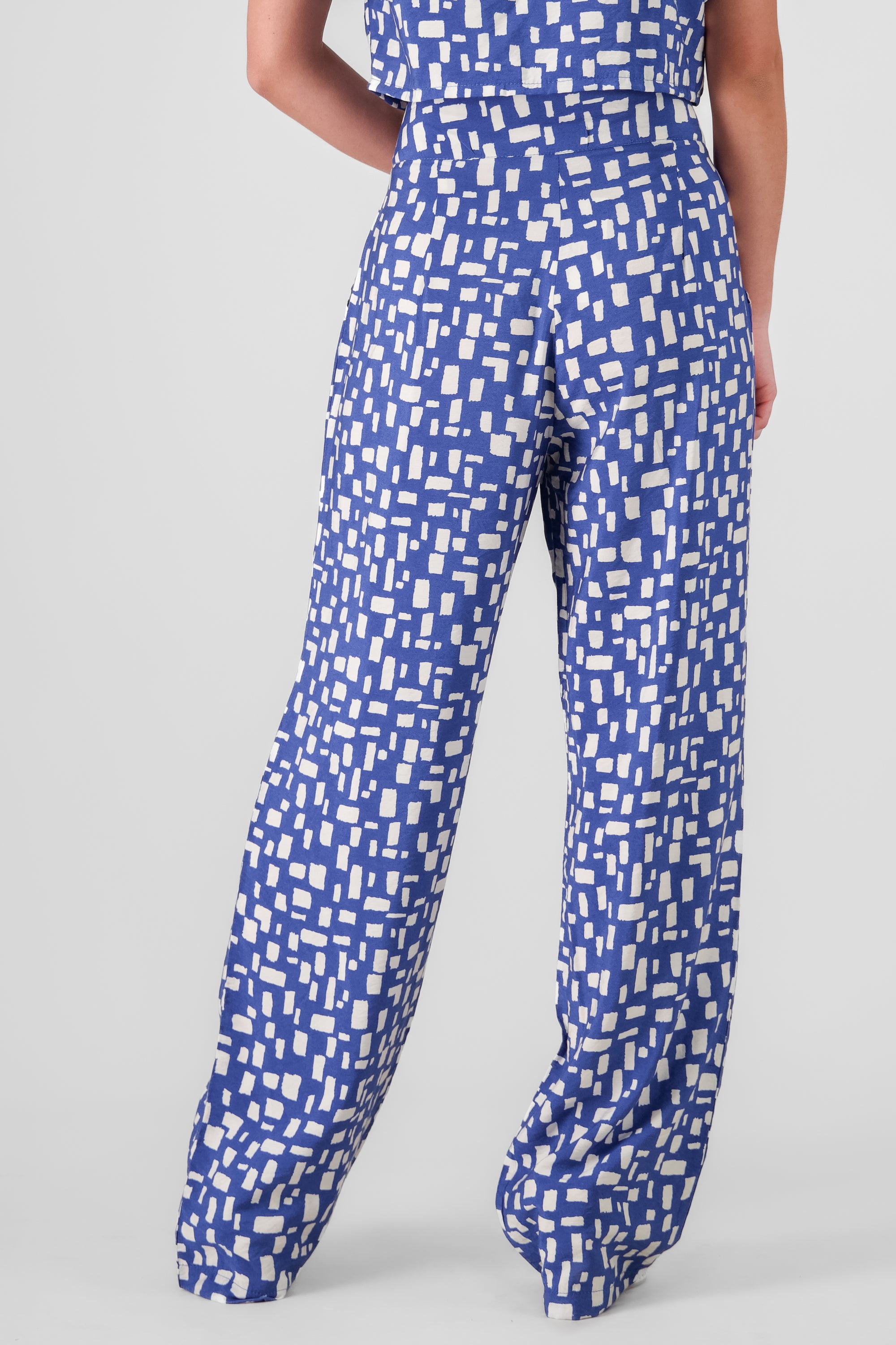 Pantalon amplio estampado cuadros AZUL COMBO