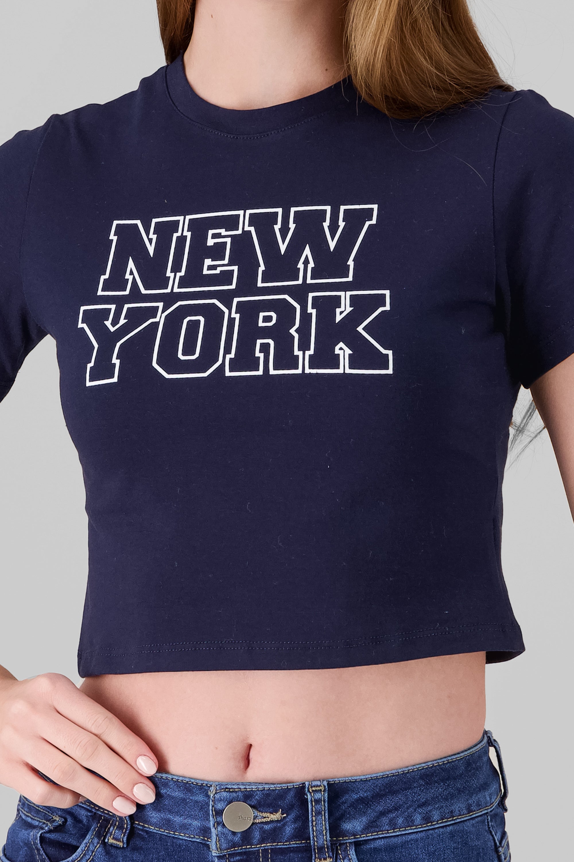 Playera estampado NY corta MARINO COMBO