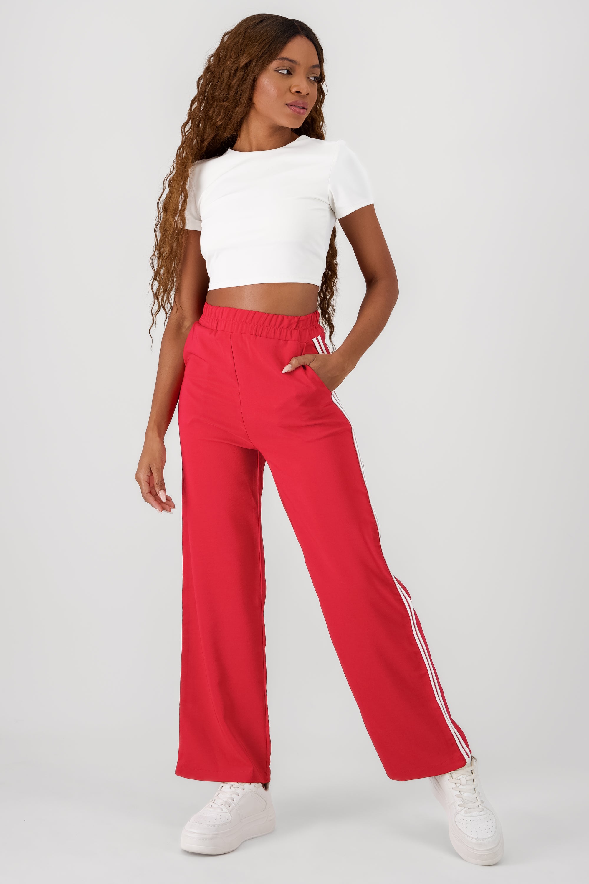 Pantalon recto 2 rayas costado Hypsters ROJO COMBO