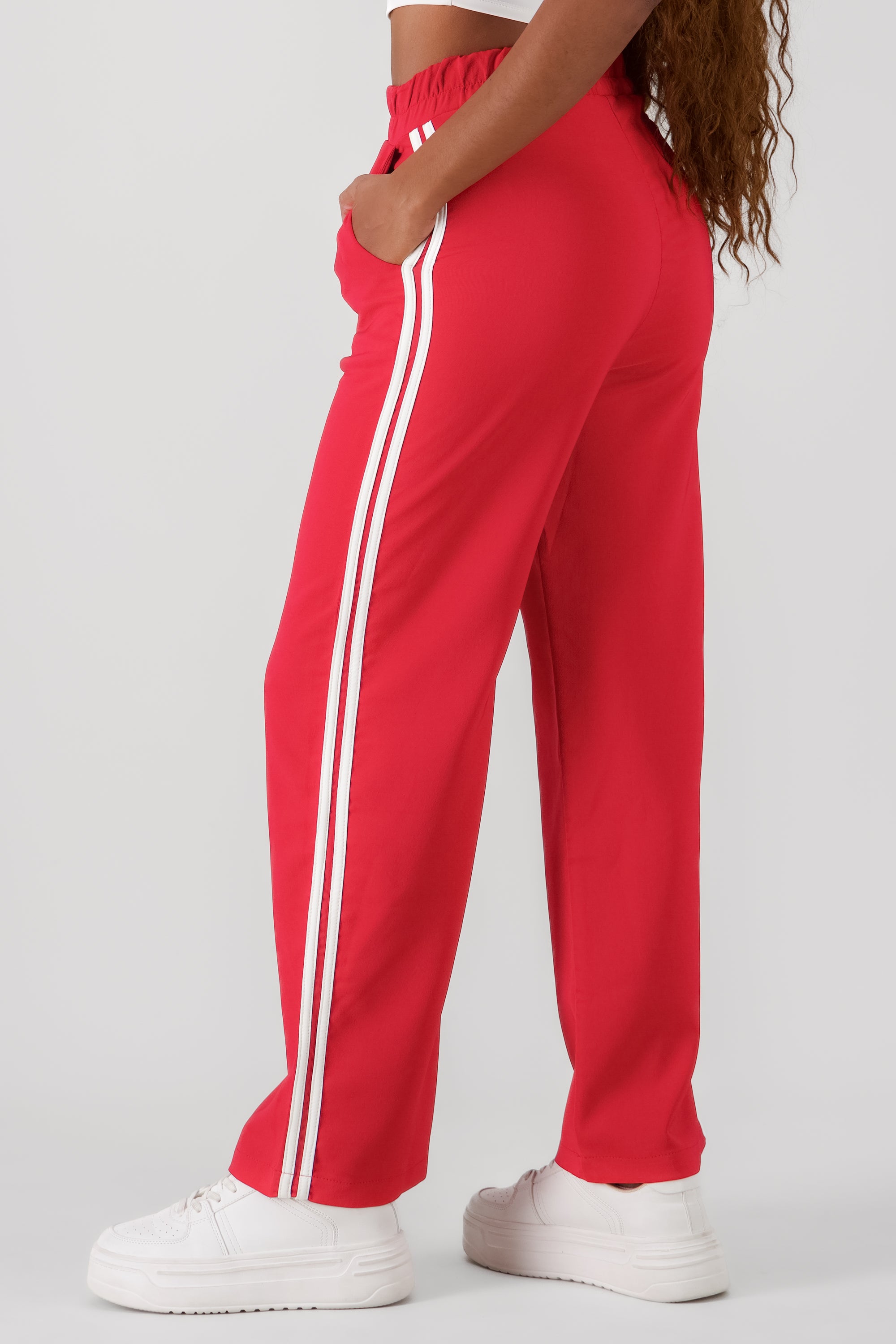 Pantalon recto 2 rayas costado Hypsters ROJO COMBO