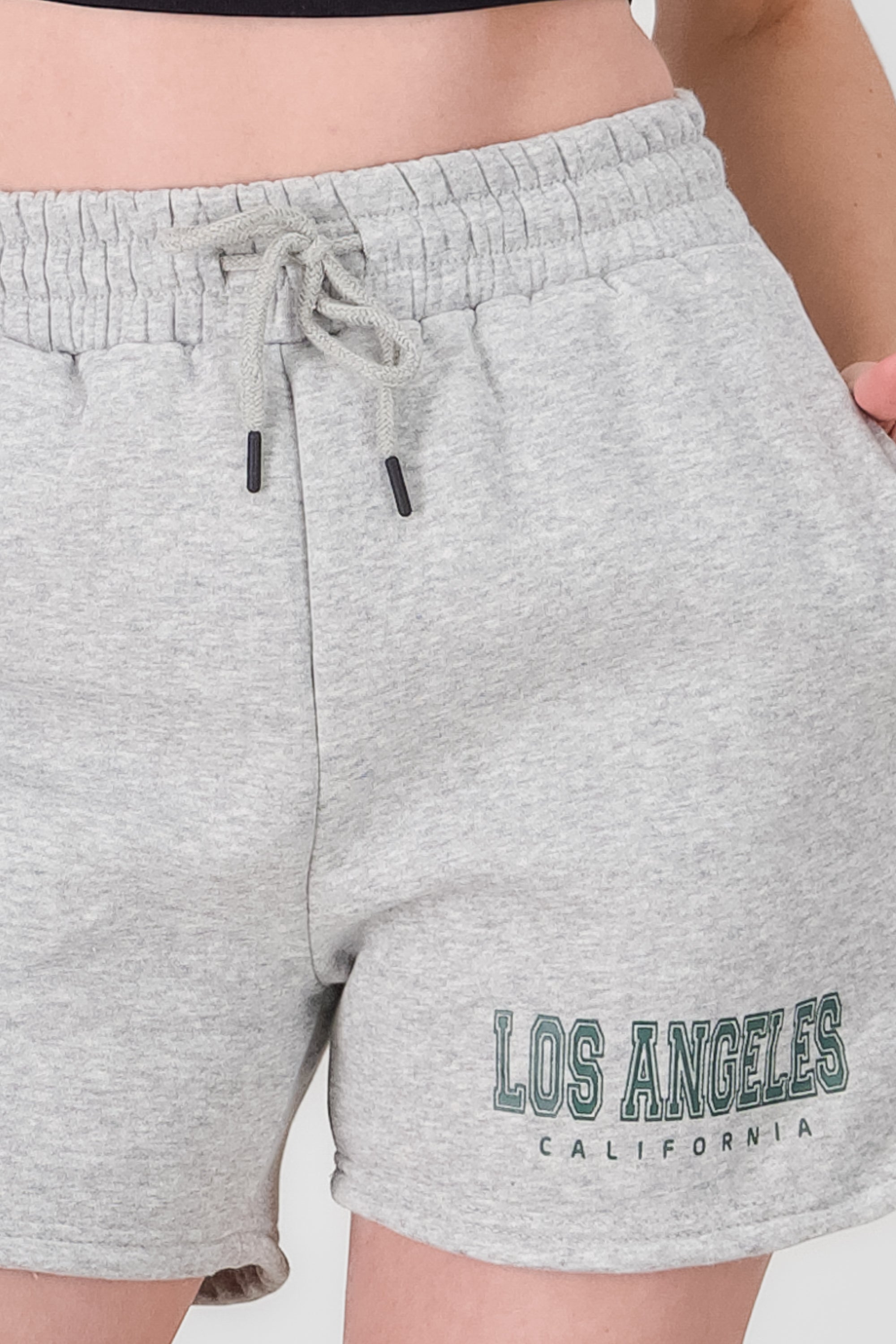 Shorts jaspeados los angeles GRIS