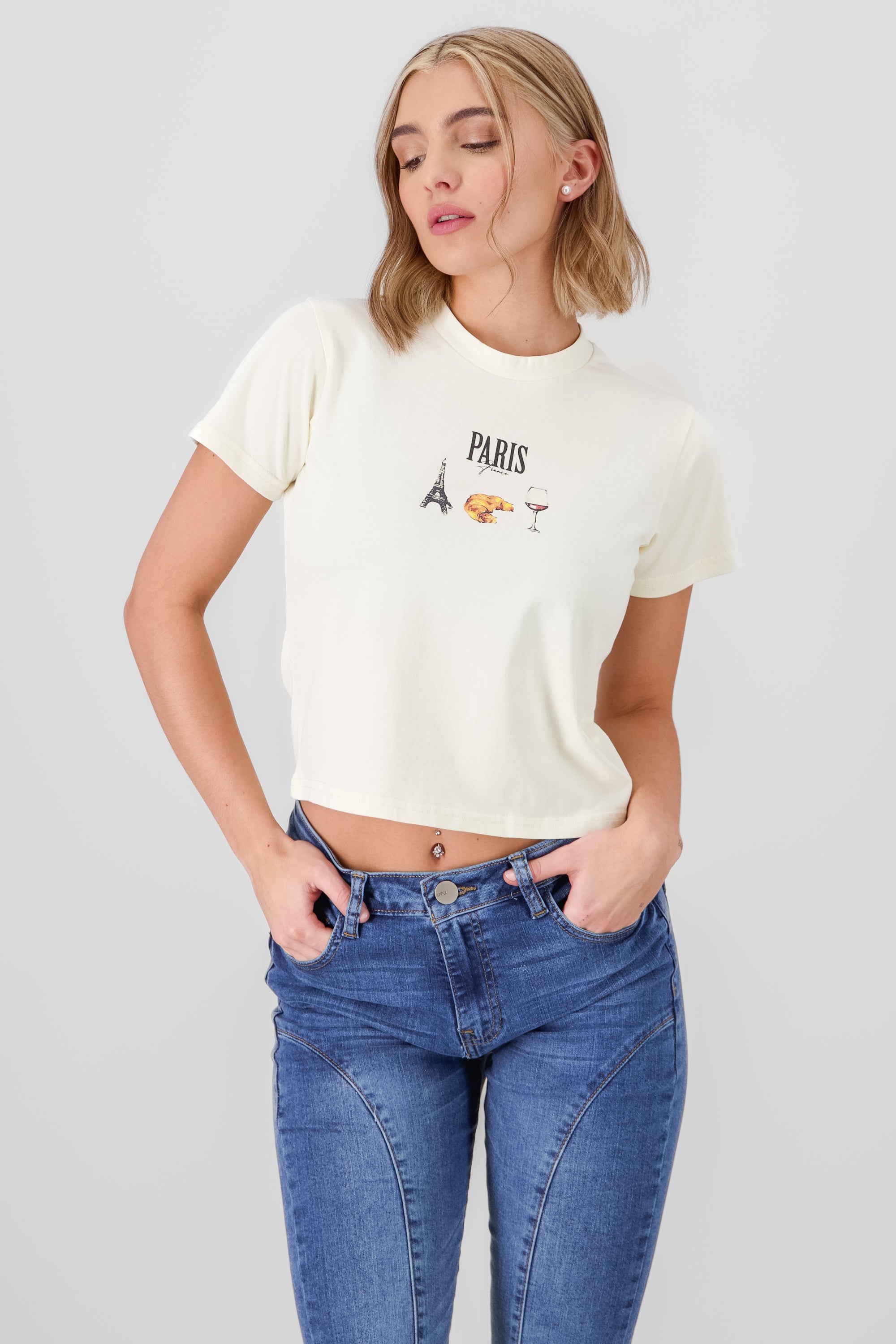 T-shirt estampada paris dibujos HUESO COMBO