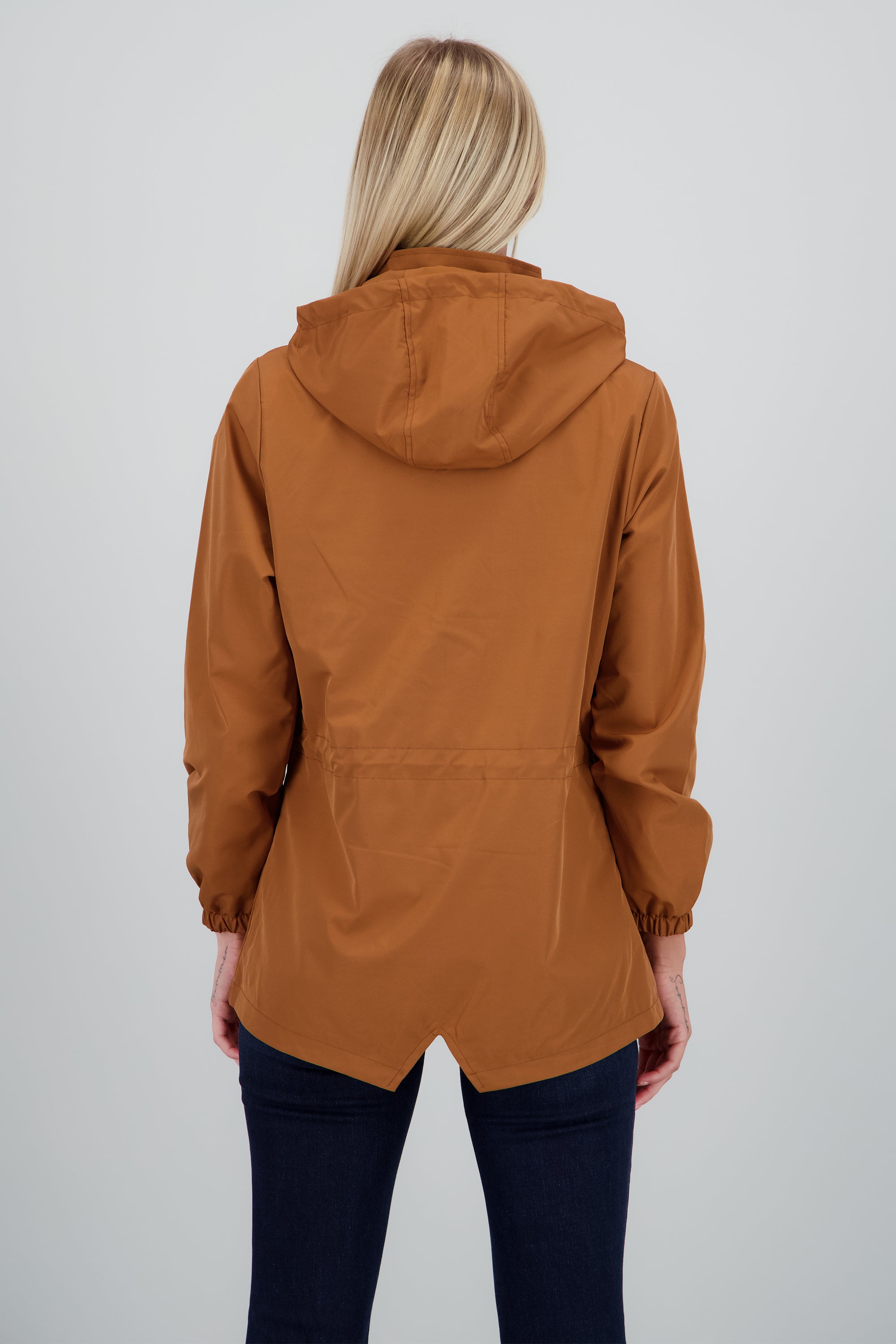 Gabardina corta botones CAFE