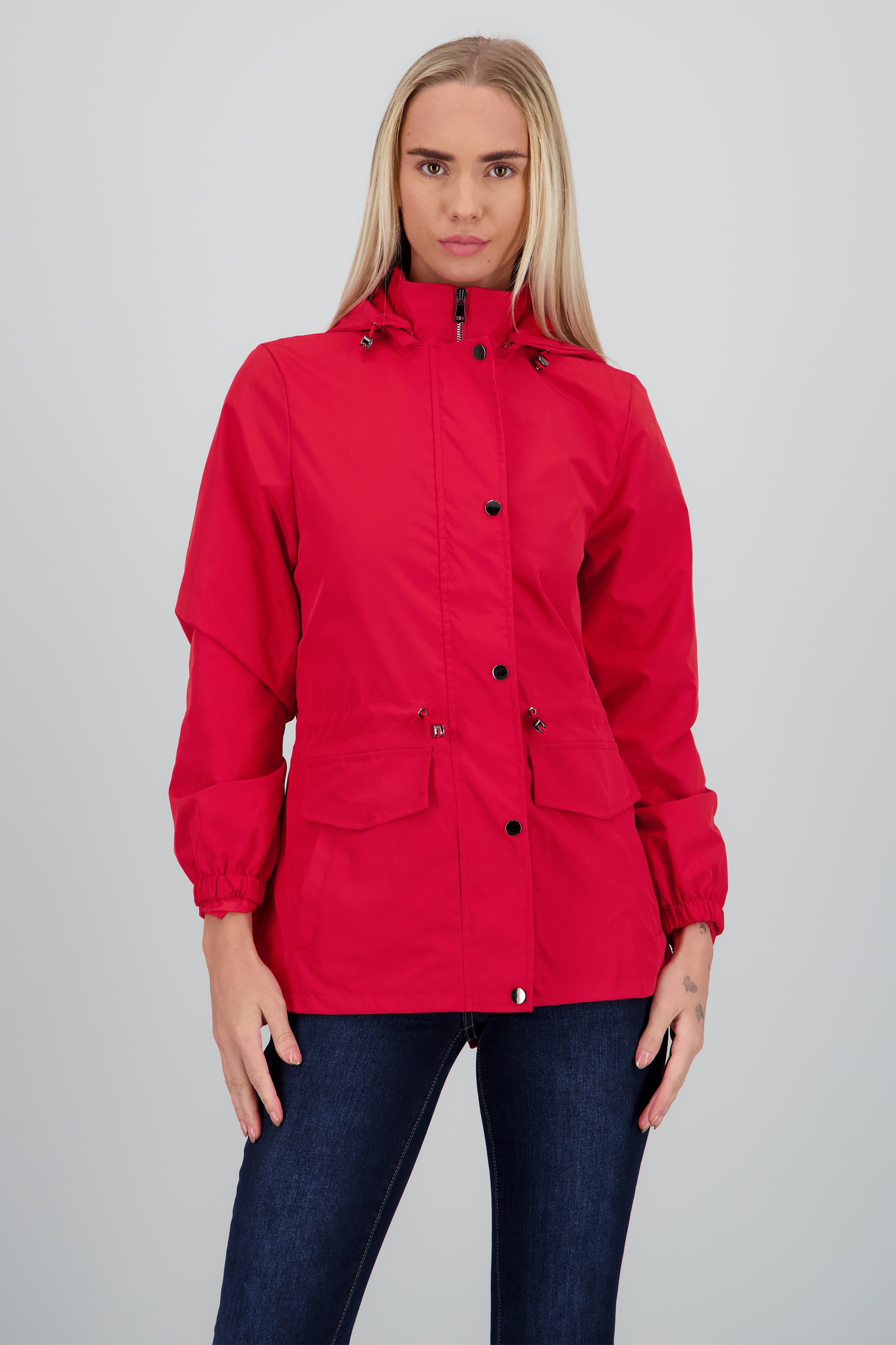 Gabardina corta botones ROJO