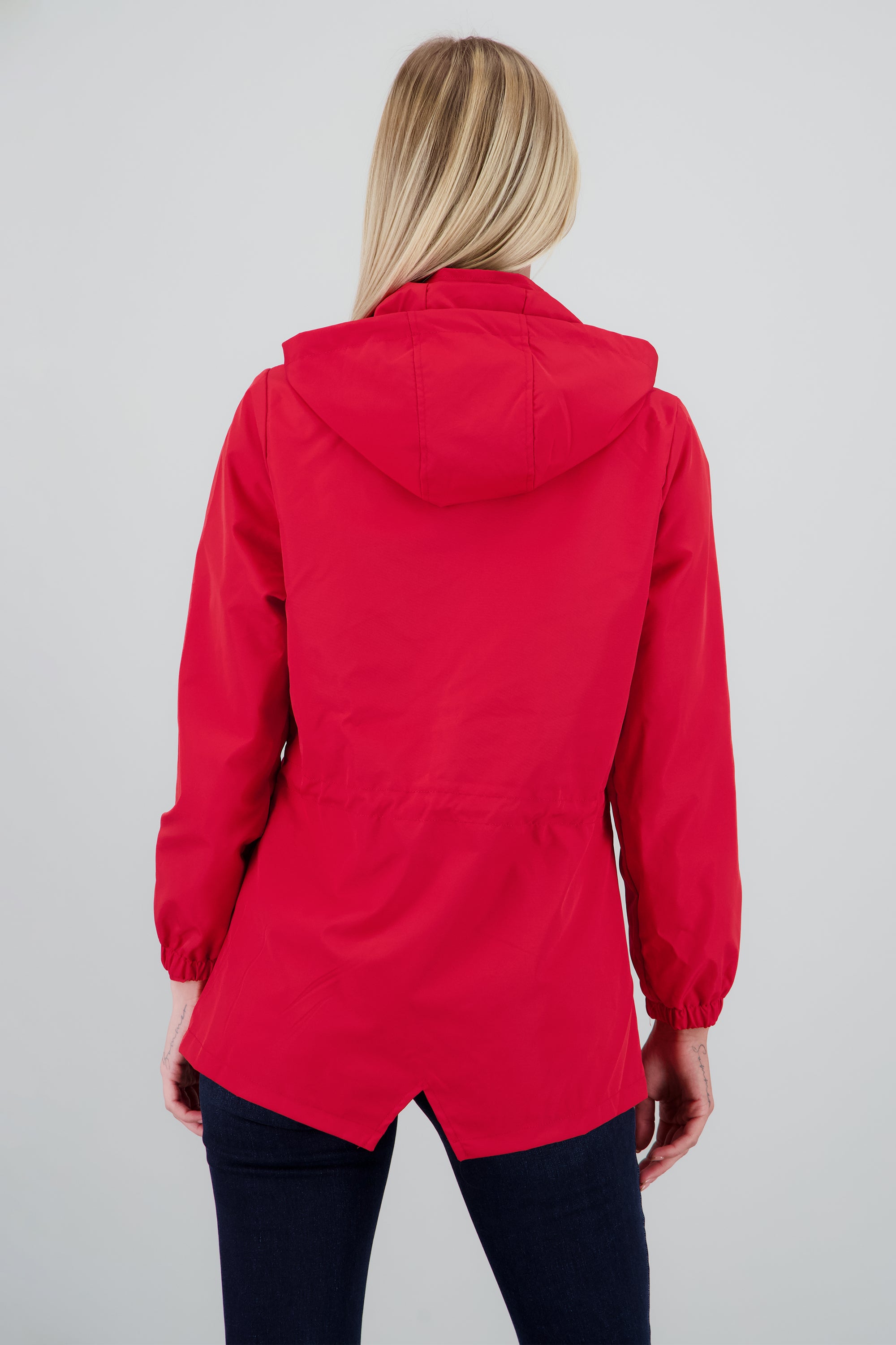 Gabardina corta botones ROJO