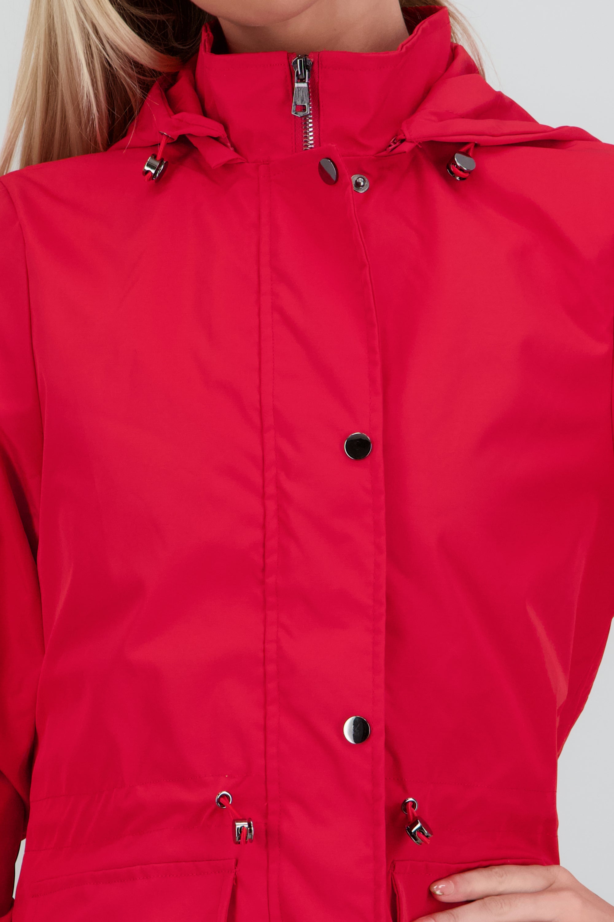 Gabardina corta botones ROJO