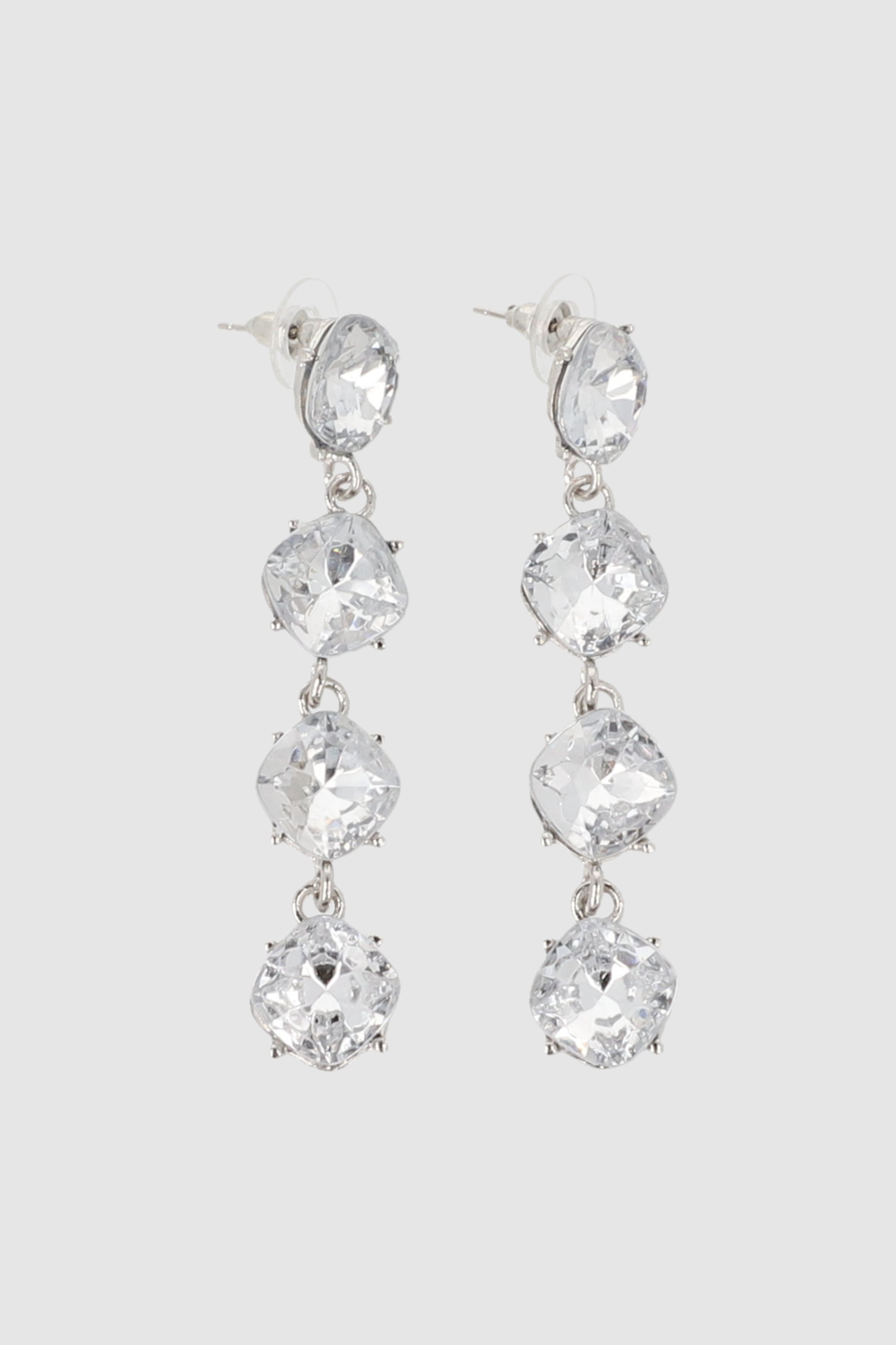 Aretes 4 brillos PLATA