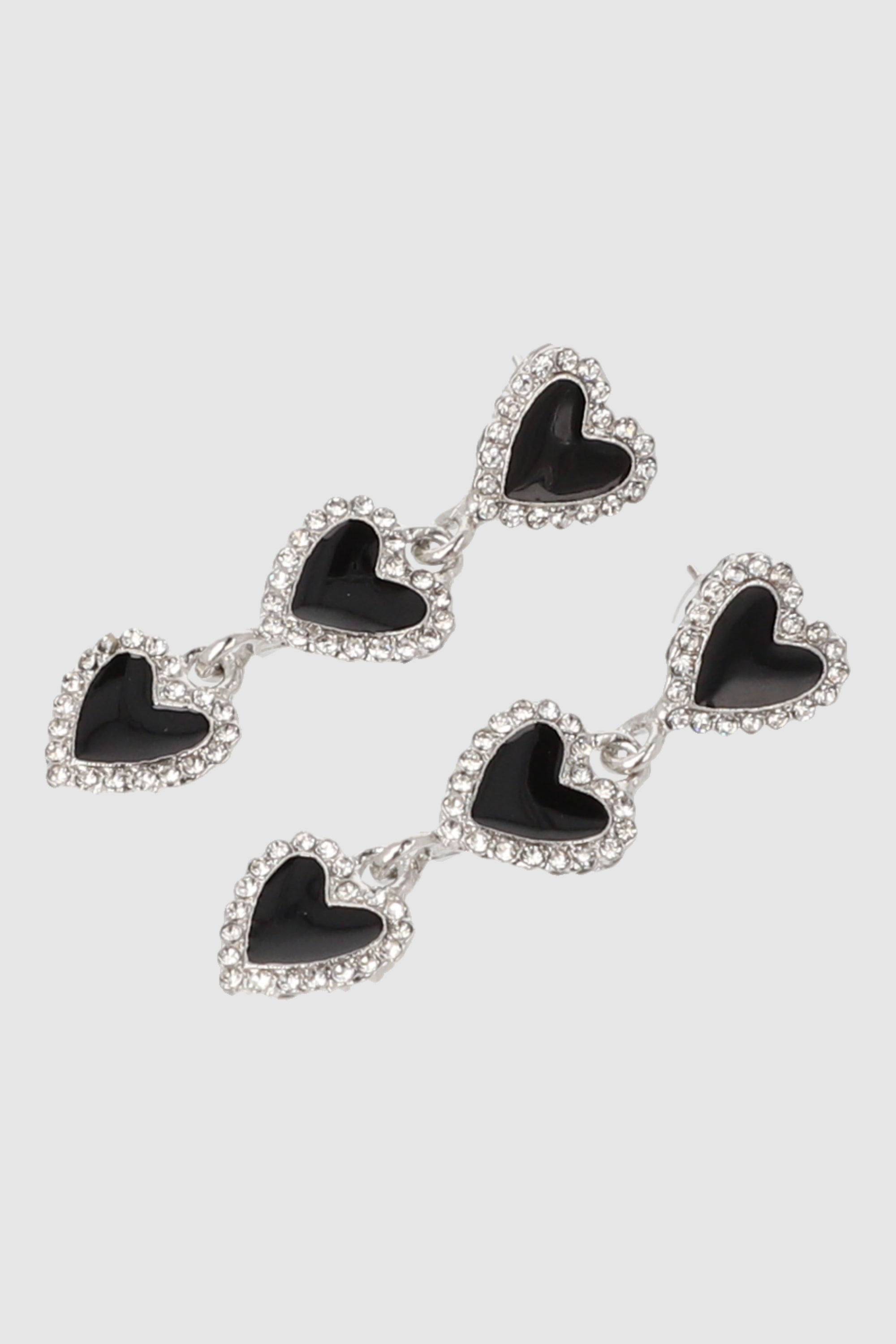 Aretes 3 corazon color PLATA